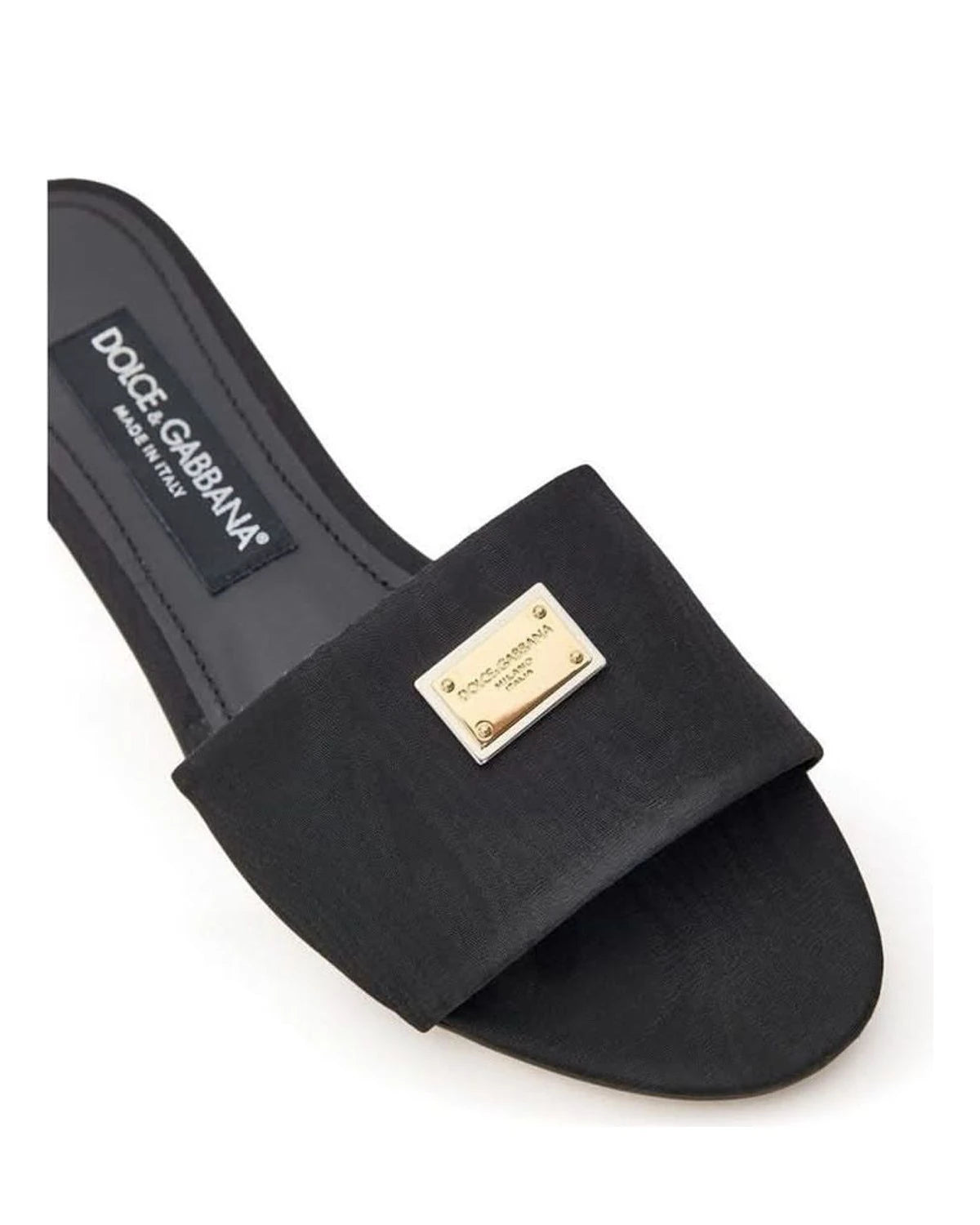 Dolce & Gabbana Black Polyester Slippers Slippers
