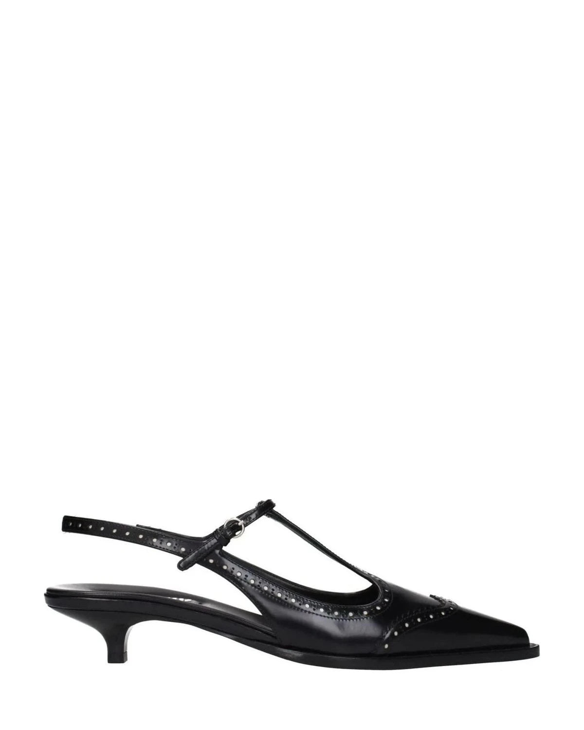 Miu Miu Black Leather Mid Heel Pumps Heels