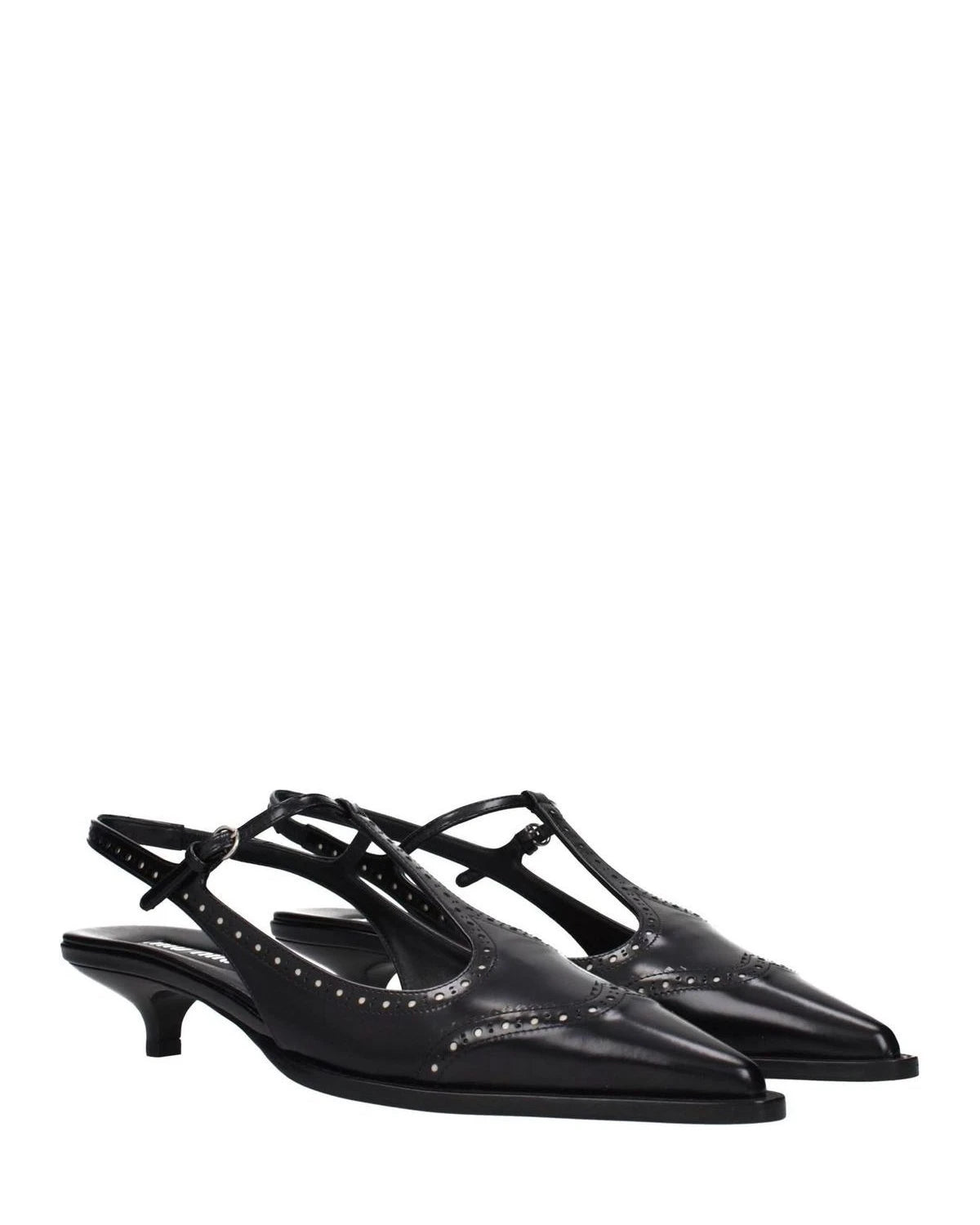 Miu Miu Black Leather Mid Heel Pumps Heels