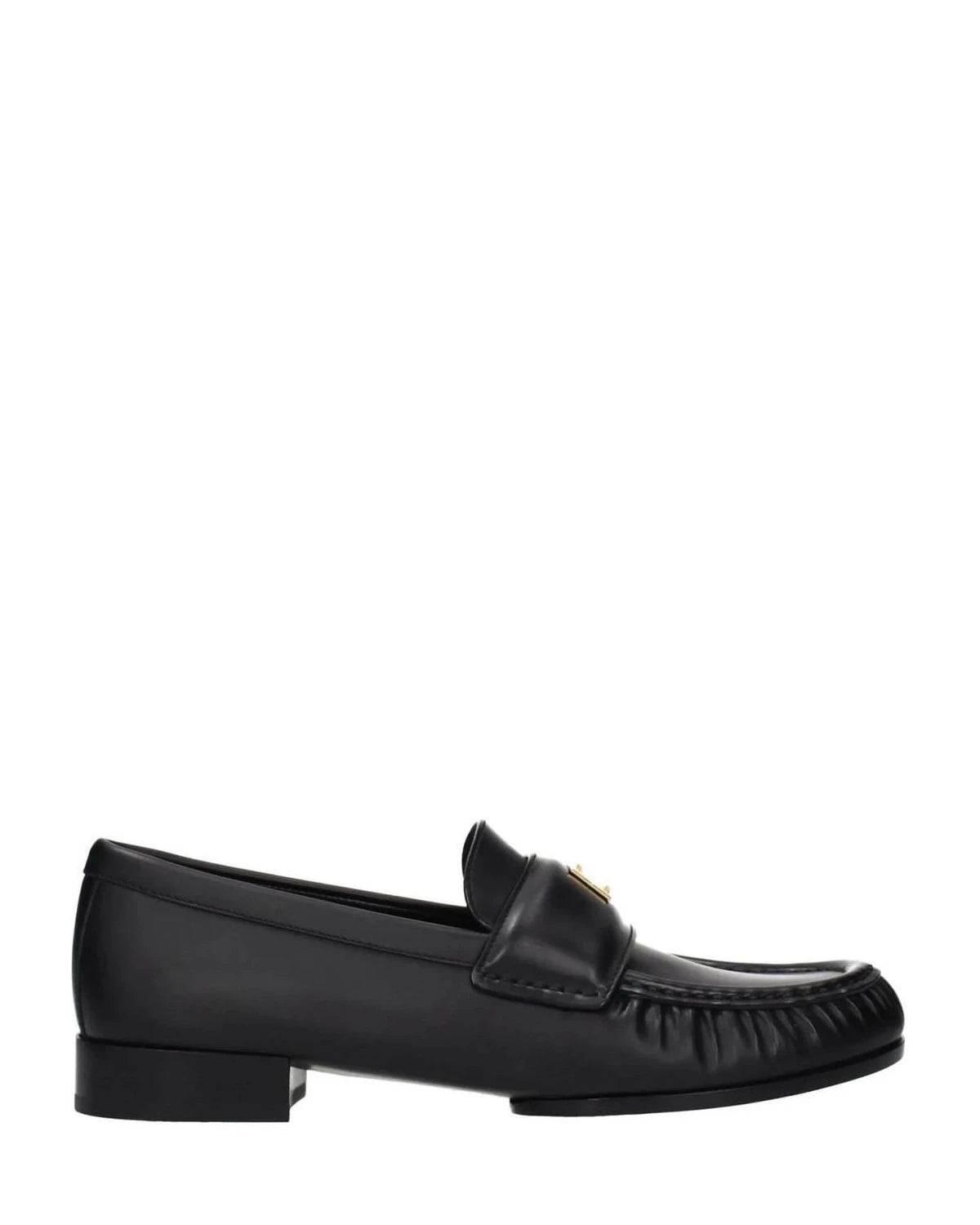 Givenchy Black Leather Slip On Loafers Flats