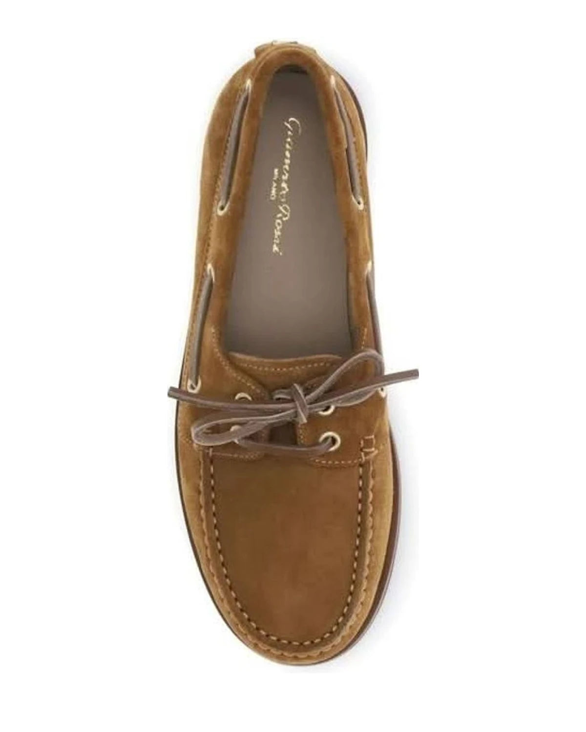 Gianvito Rossi Brown Calf Leather Bos Taurus Slip On Loafers Flats