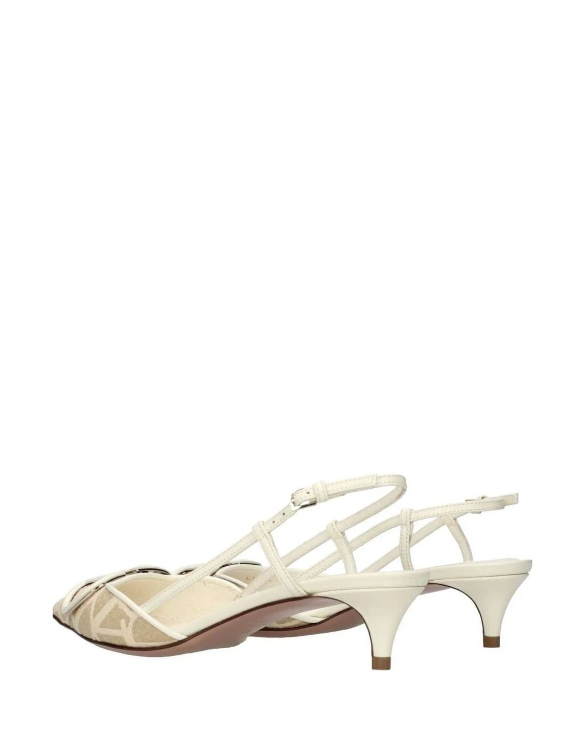 Valentino Garavani Beige Raffia Strap Sandals Heels