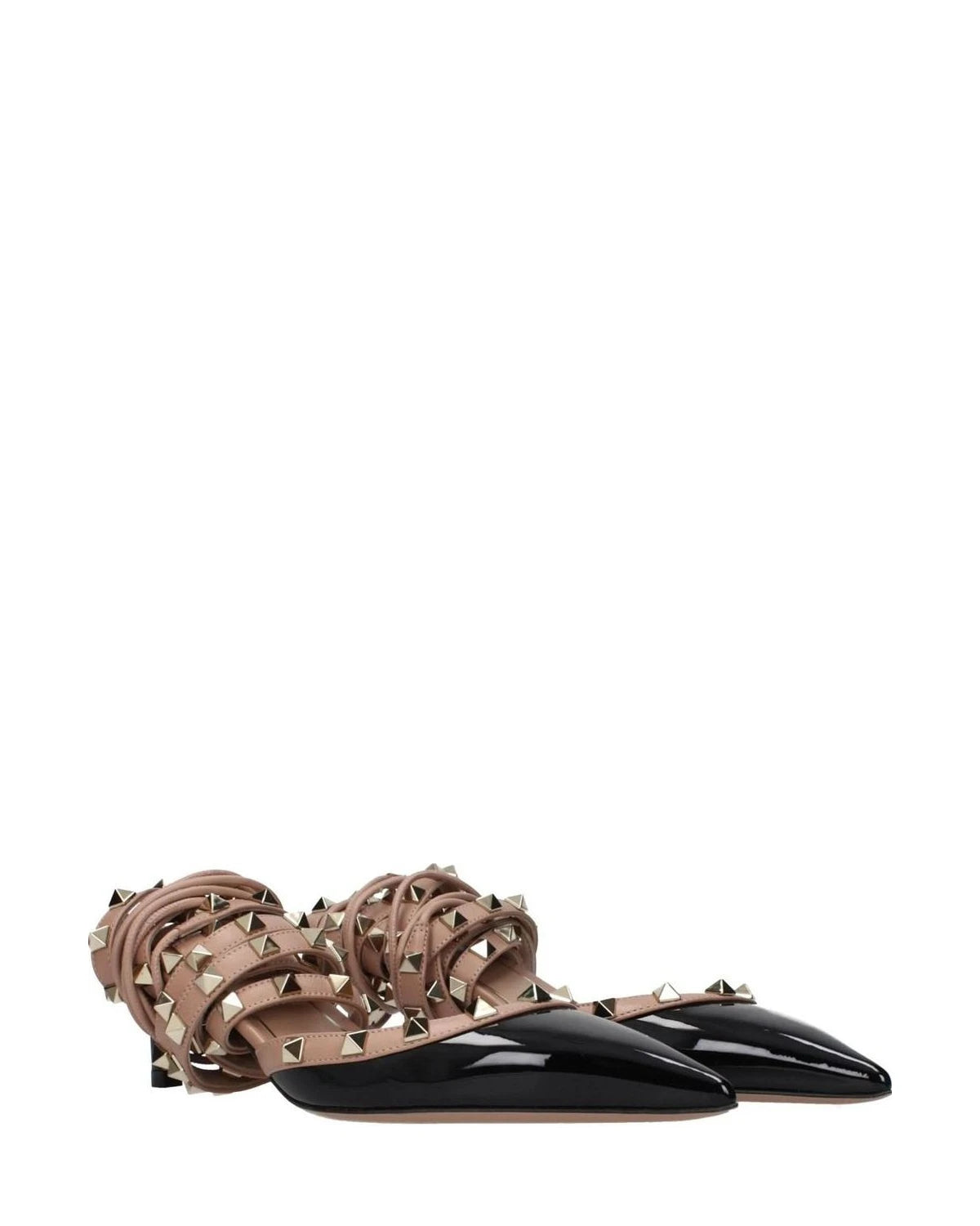 Valentino Garavani Black Leather Strap Sandals Heels