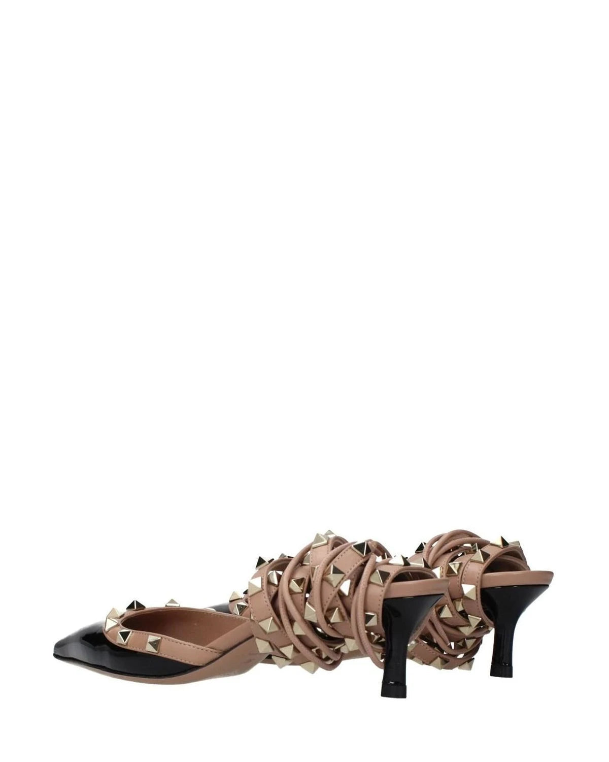Valentino Garavani Black Leather Strap Sandals Heels