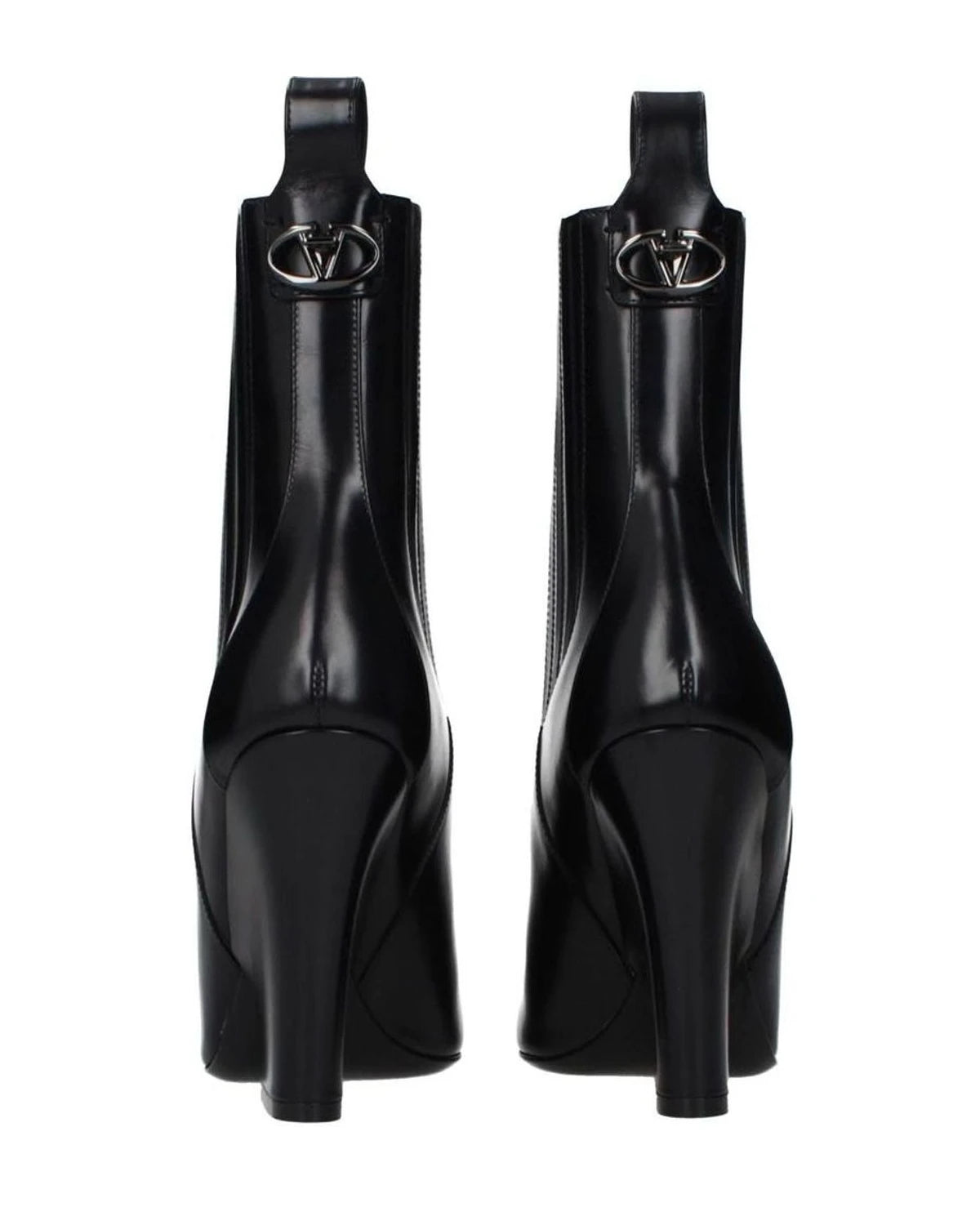 Valentino Garavani Black Leather Ankle Boots Boots
