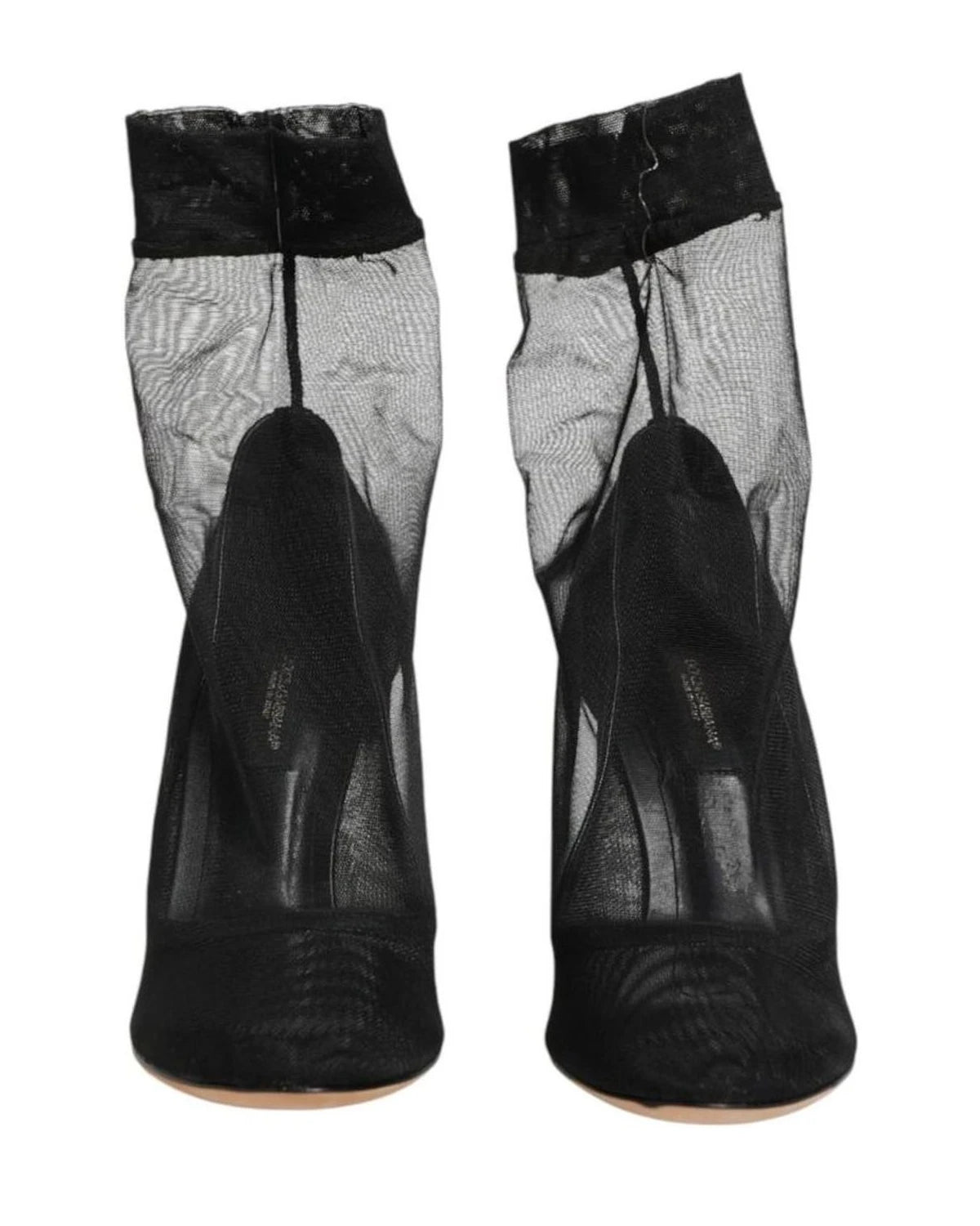 Dolce & Gabbana Black Nylon Stretch Mesh Sock Boots Shoes Boots
