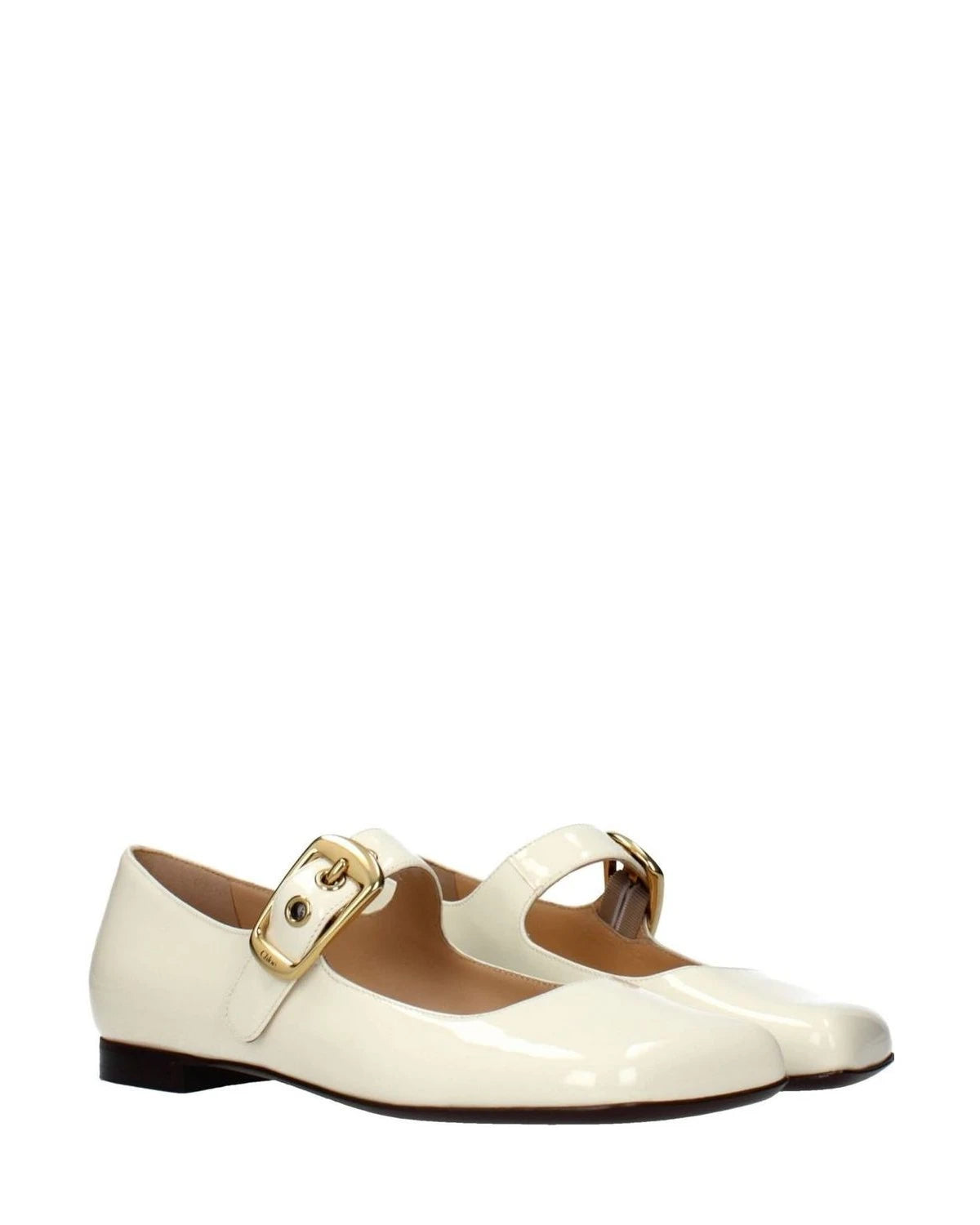 Chloé Beige Leather Ballet Flats Flats