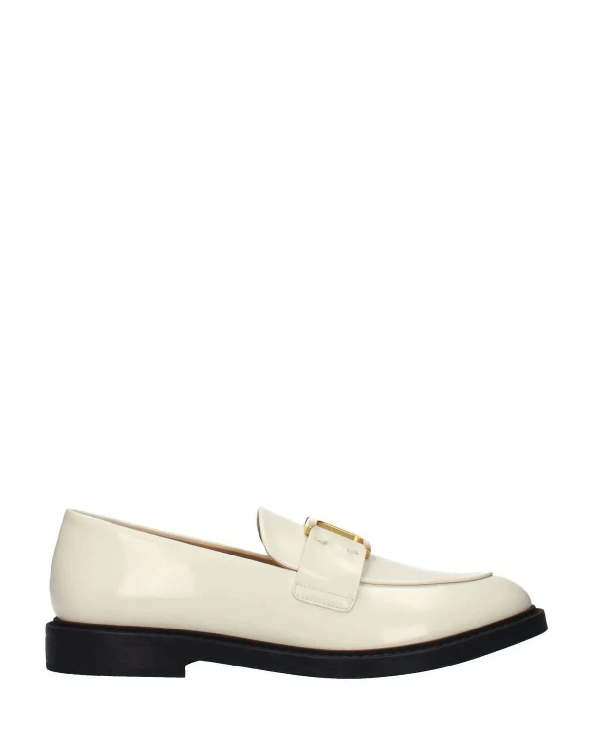 Chloé Beige Leather Slip On Loafers Flats