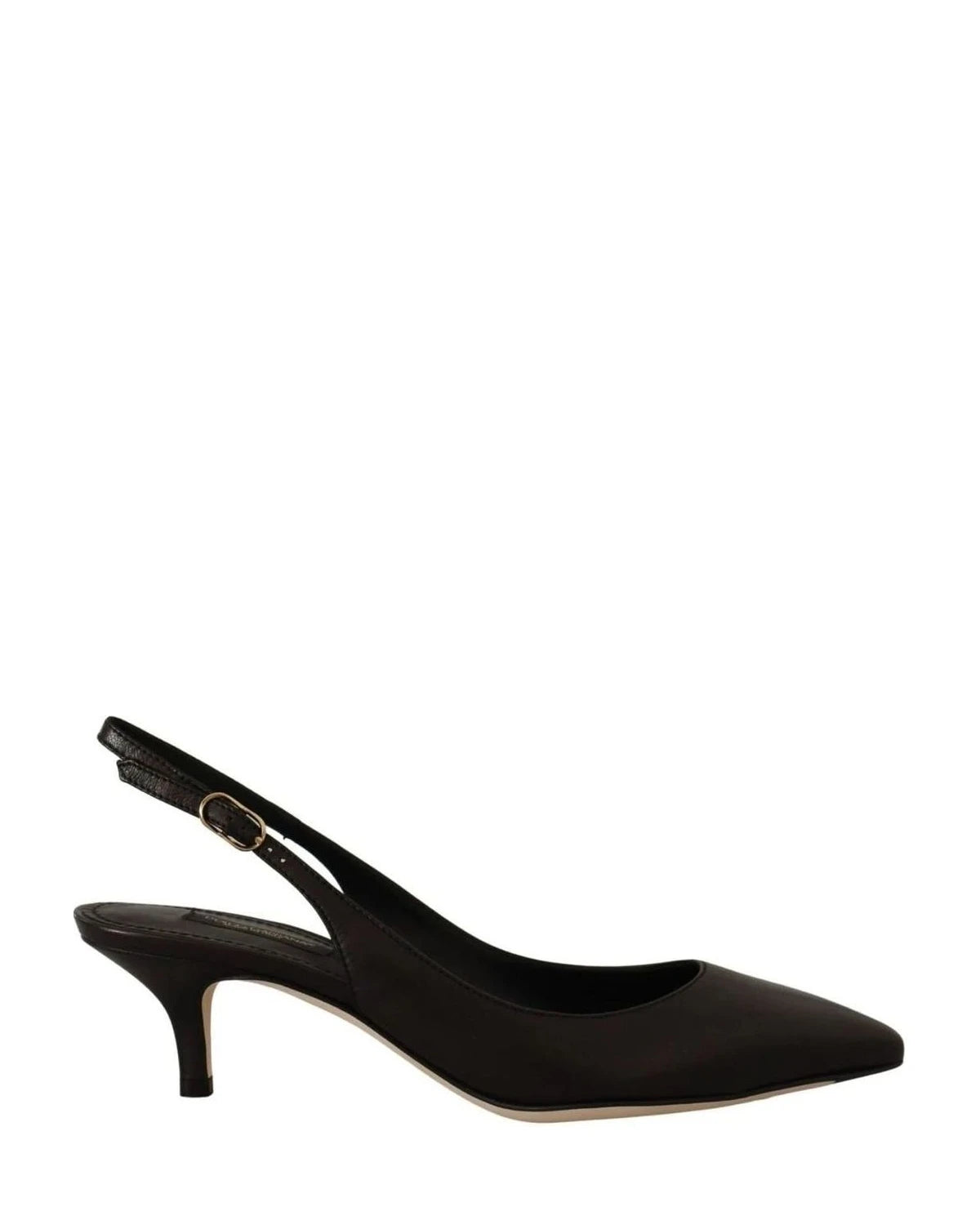 Dolce & Gabbana Black Leather Slingbacks Heels Pumps Shoes Heels