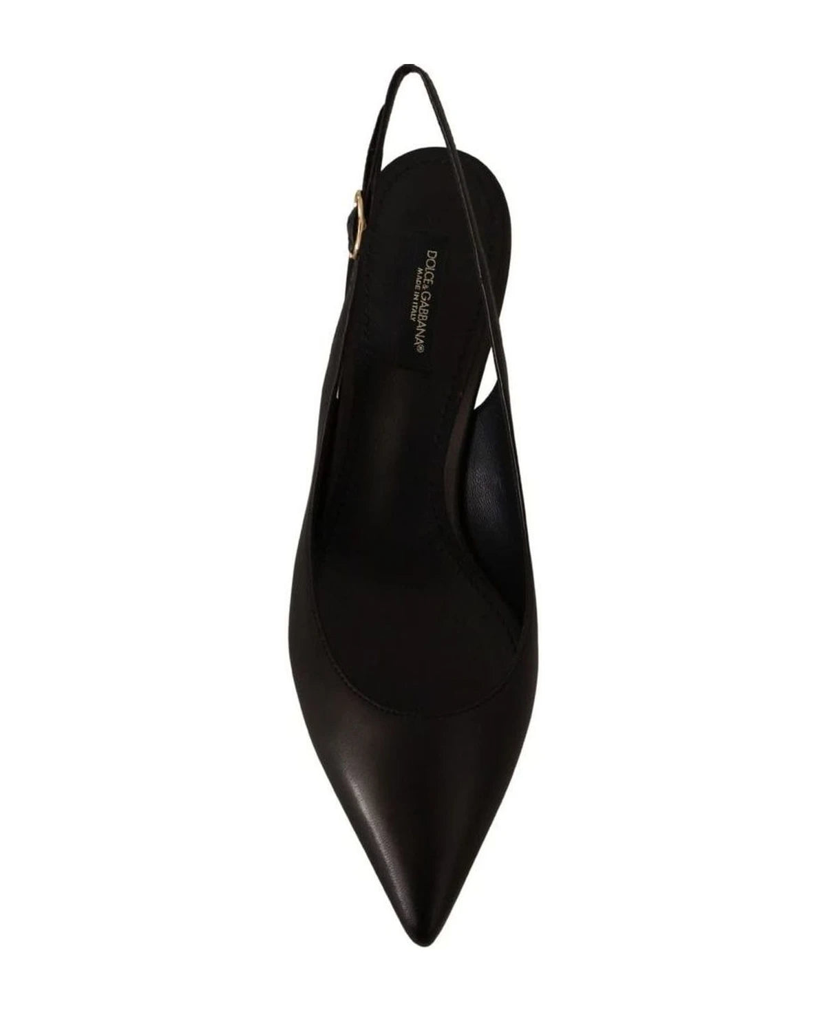 Dolce & Gabbana Black Leather Slingbacks Heels Pumps Shoes Heels