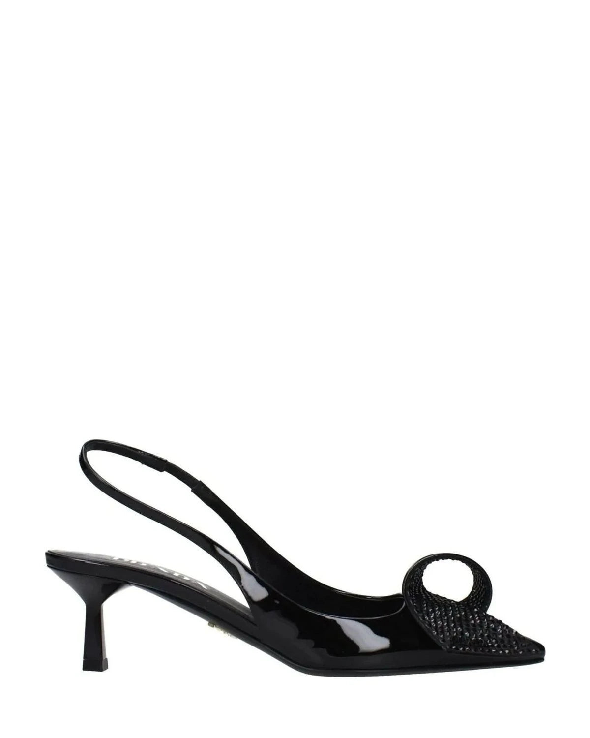 Prada Black Leather Stiletto Heel Sandals Heels