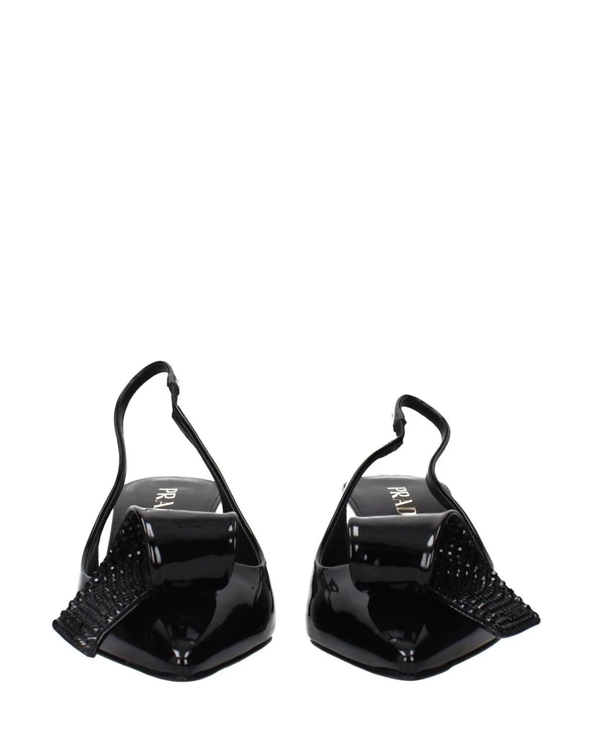 Prada Black Leather Stiletto Heel Sandals Heels