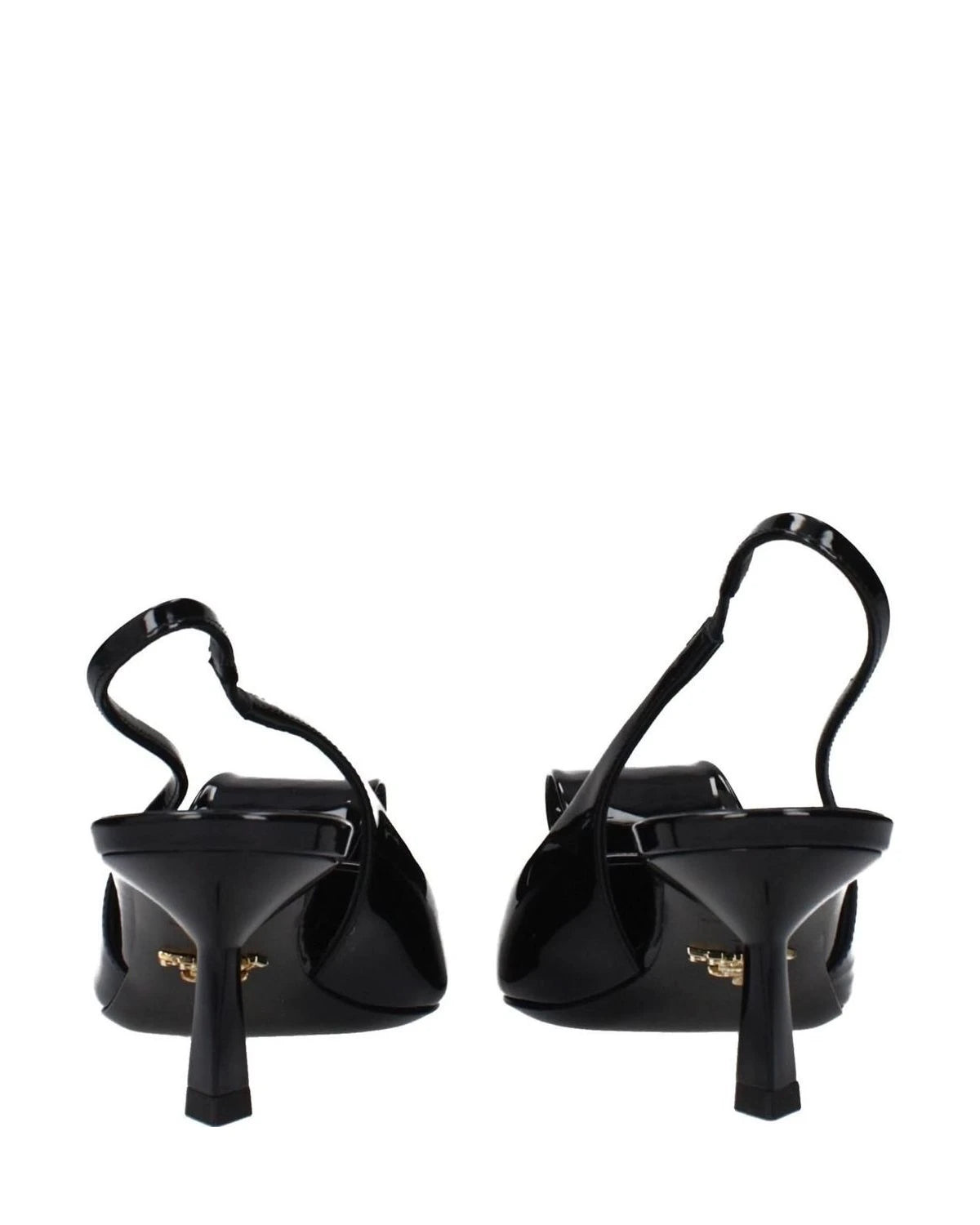 Prada Black Leather Stiletto Heel Sandals Heels