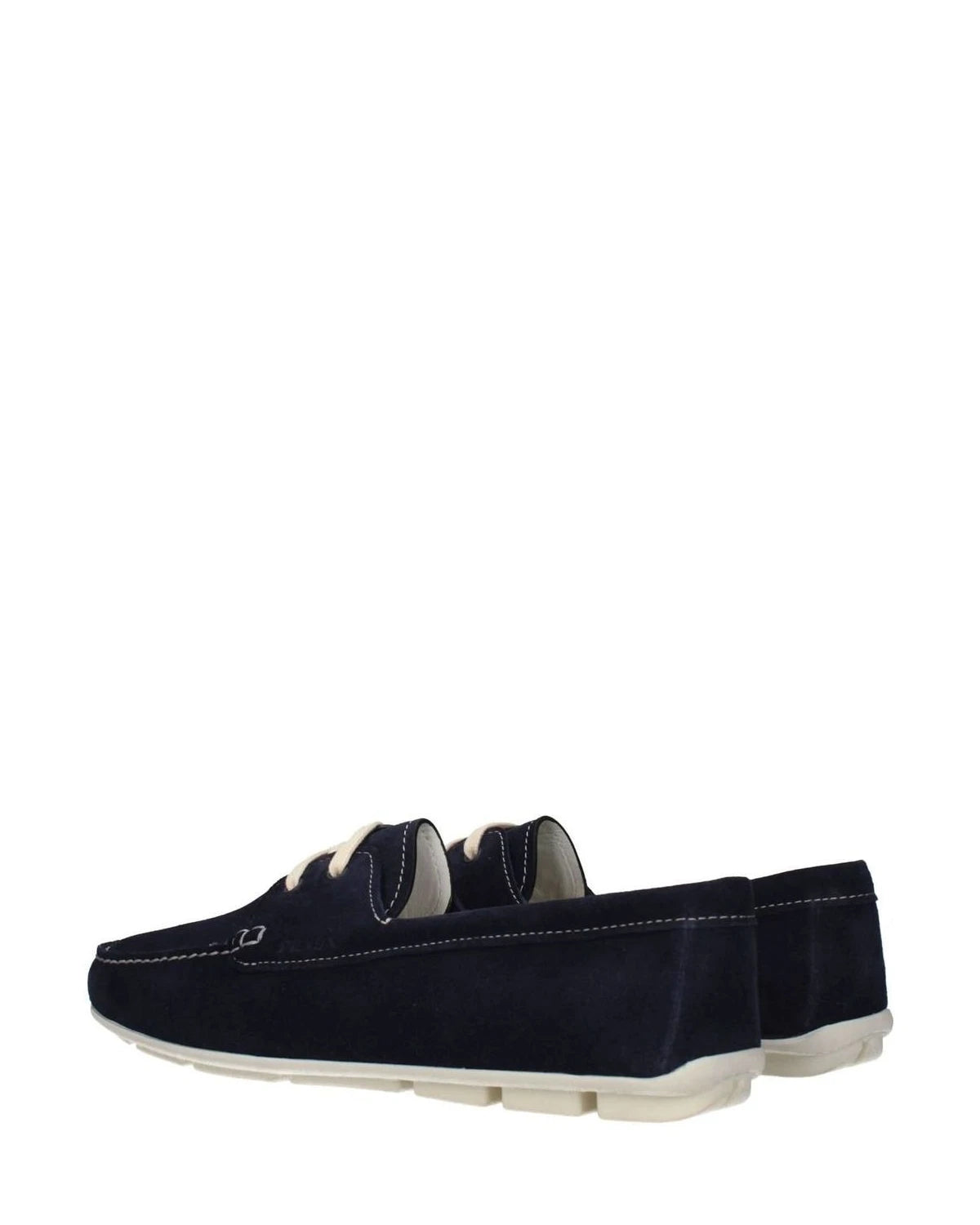 Prada Blue Leather Slip On Loafers Flats
