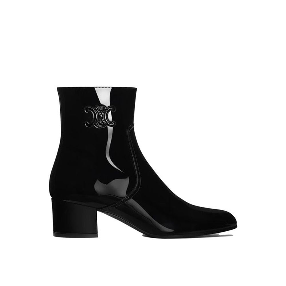 Celine Leather Triomphe Zipped Boots