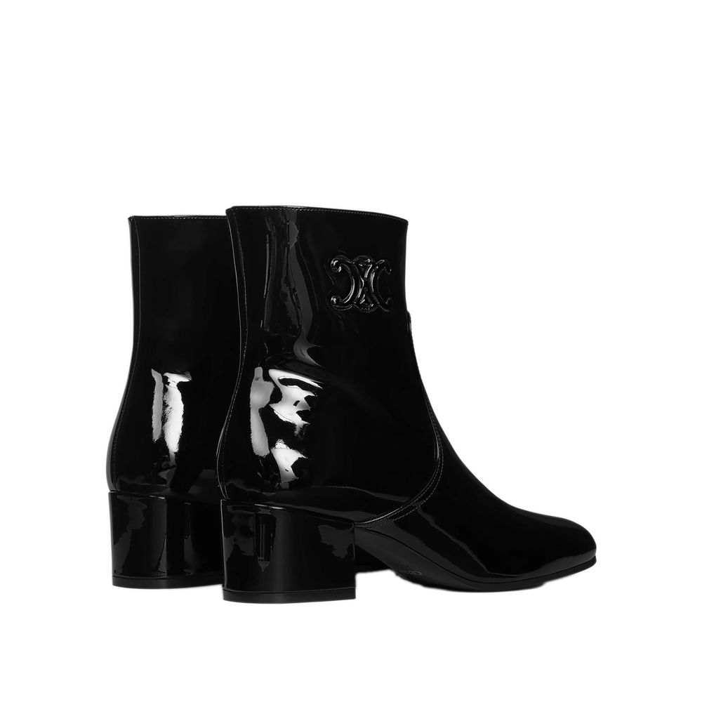 Celine Leather Triomphe Zipped Boots