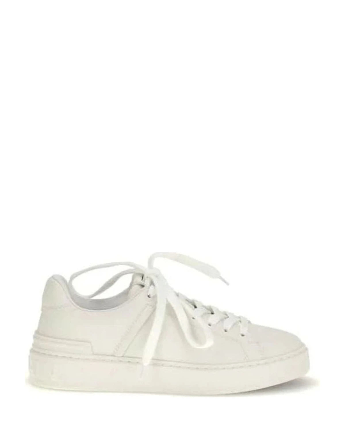 Balmain White Calf Leather Bos Taurus Low Top Sneakers Sneakers
