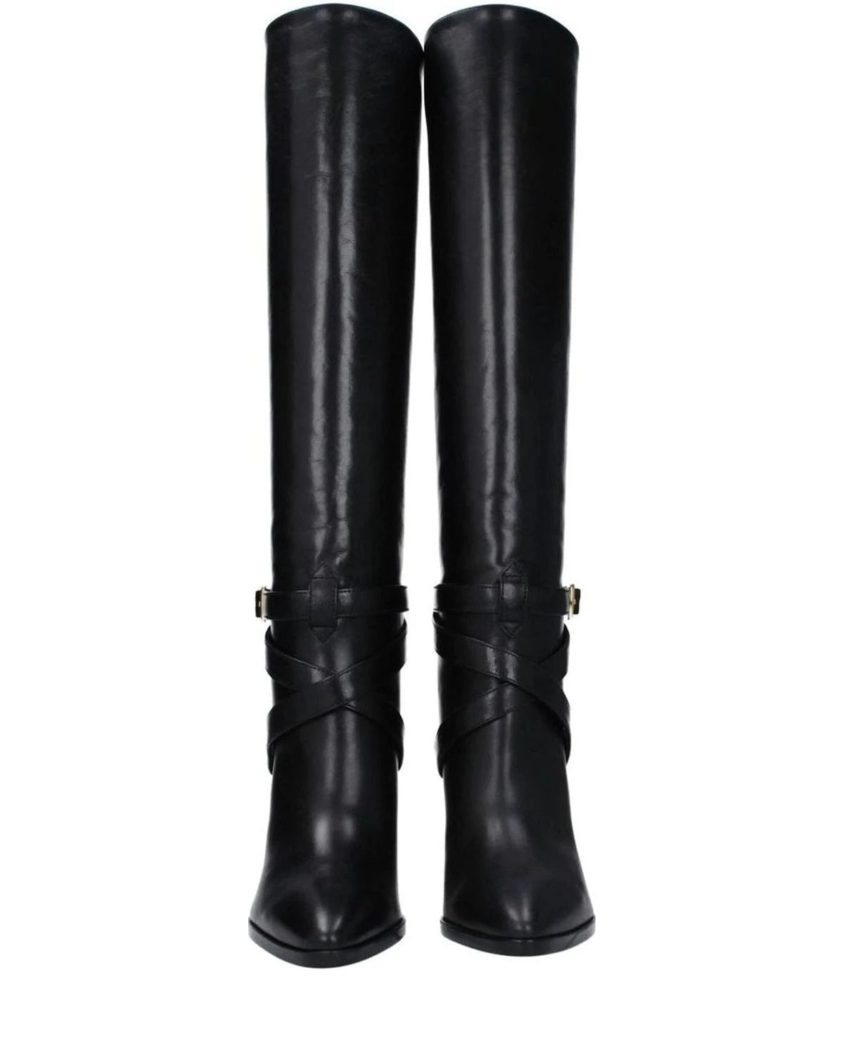 Celine Black Leather High Heel Boots Boots