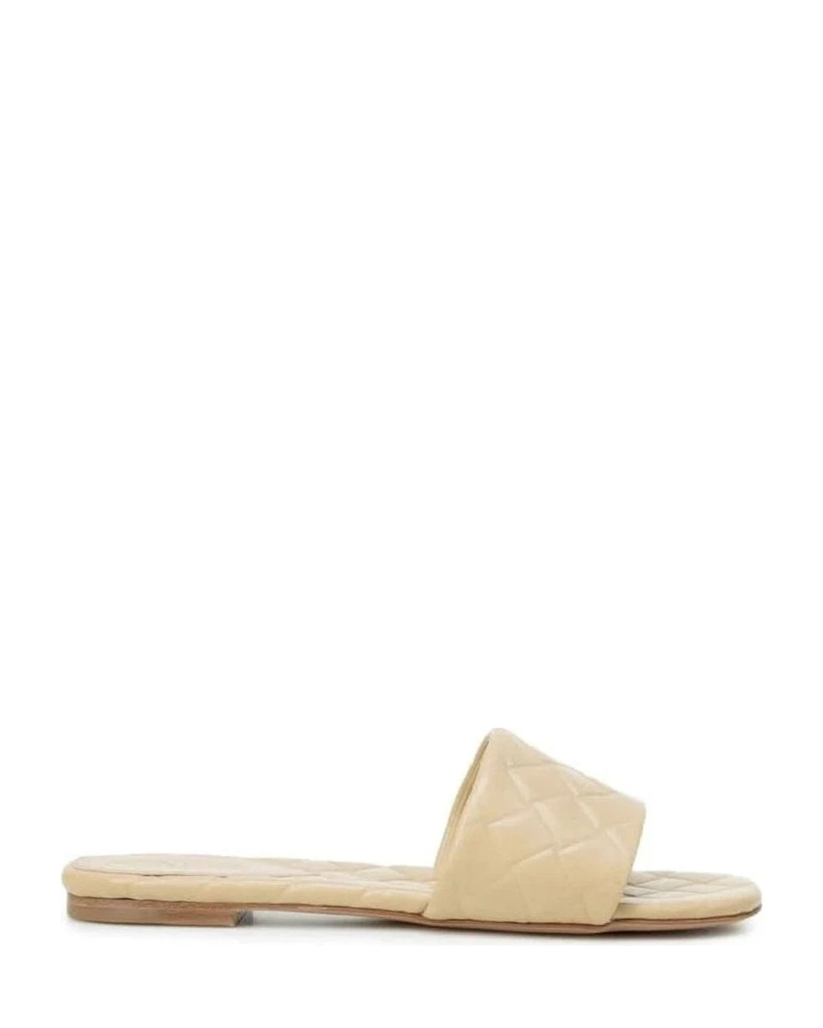 Bottega Veneta Beige Leather Lamb Flat Sandals Flats