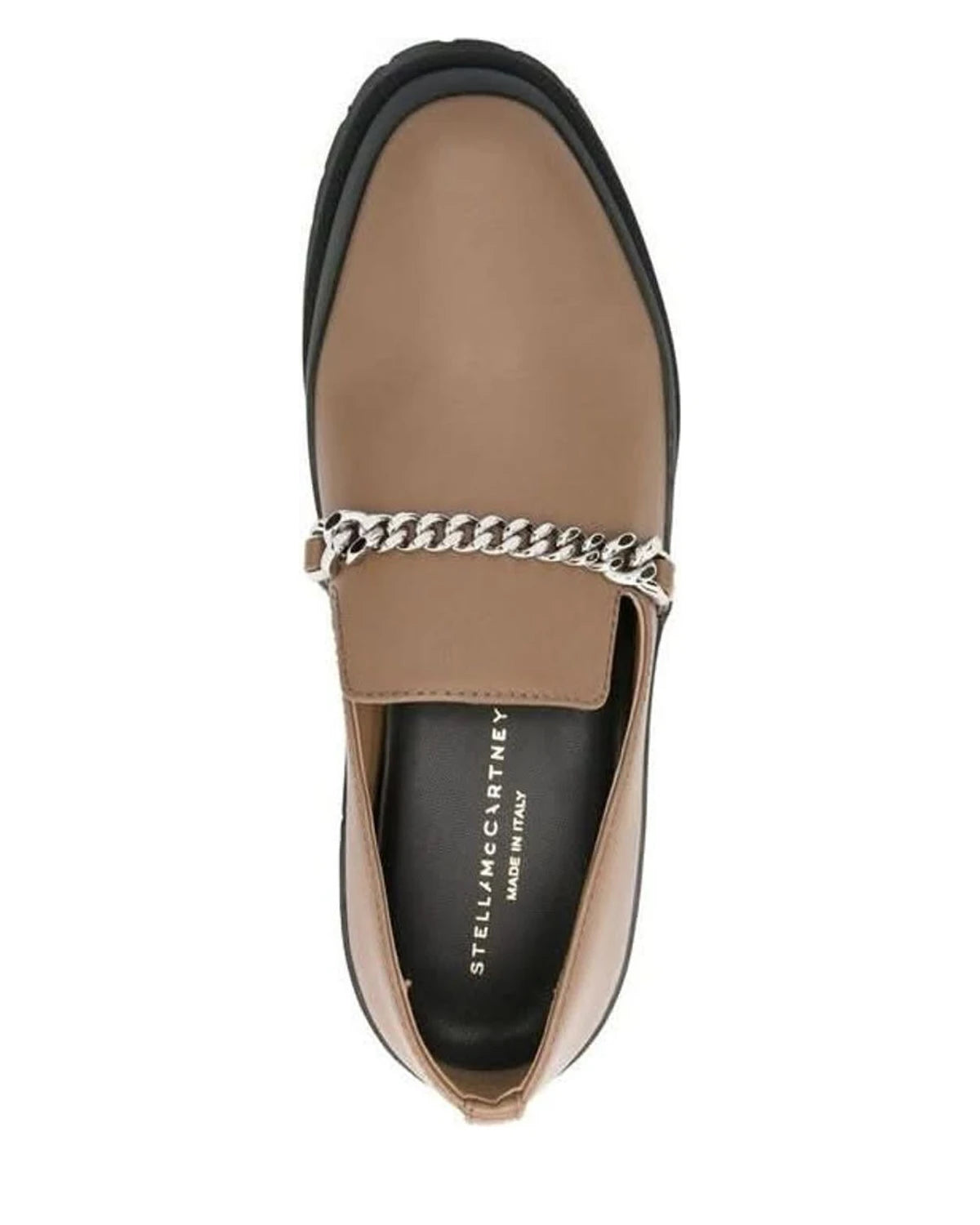 Stella Mccartney Brown Leather Vegan Slip On Loafers Flats