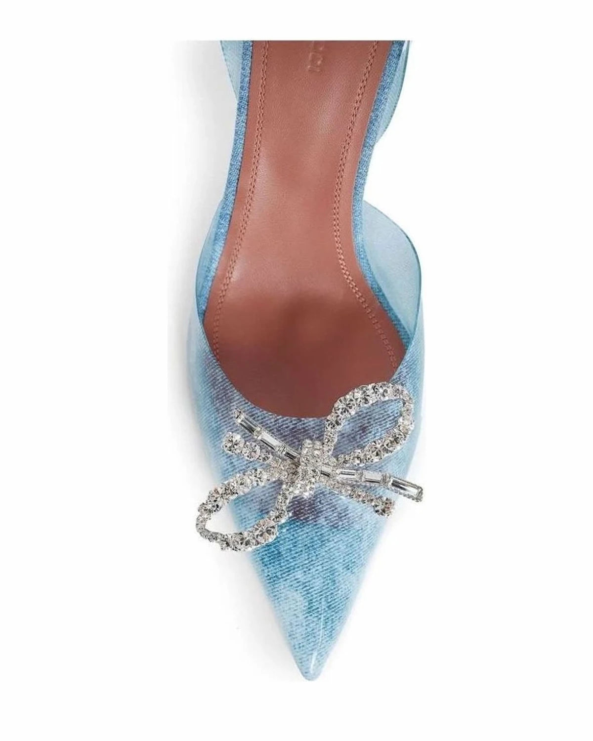 Amina Muaddi Blue Plexiglass High Heel Pumps Heels
