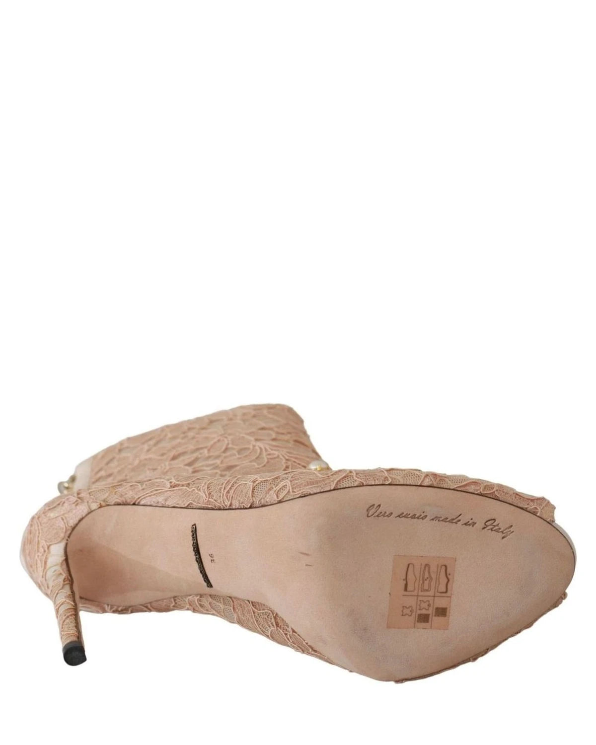 Dolce & Gabbana Lace Crystal Booties Stilettos Shoes Boots