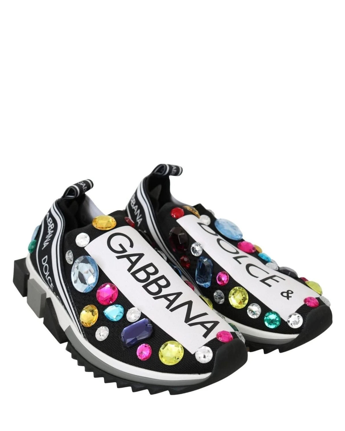 Dolce & Gabbana Multicolor Crystal Sneakers Shoes Sneakers