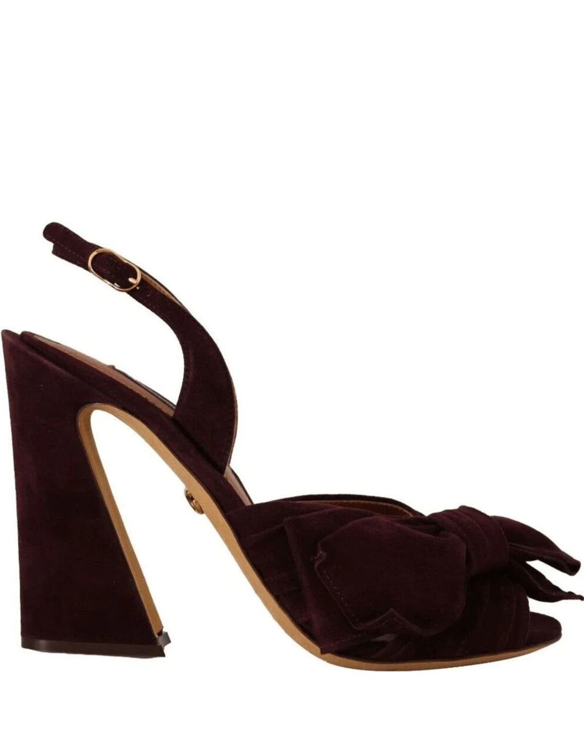 Dolce & Gabbana Purple Suede Dark Ankle Strap Sandals Shoes Heels
