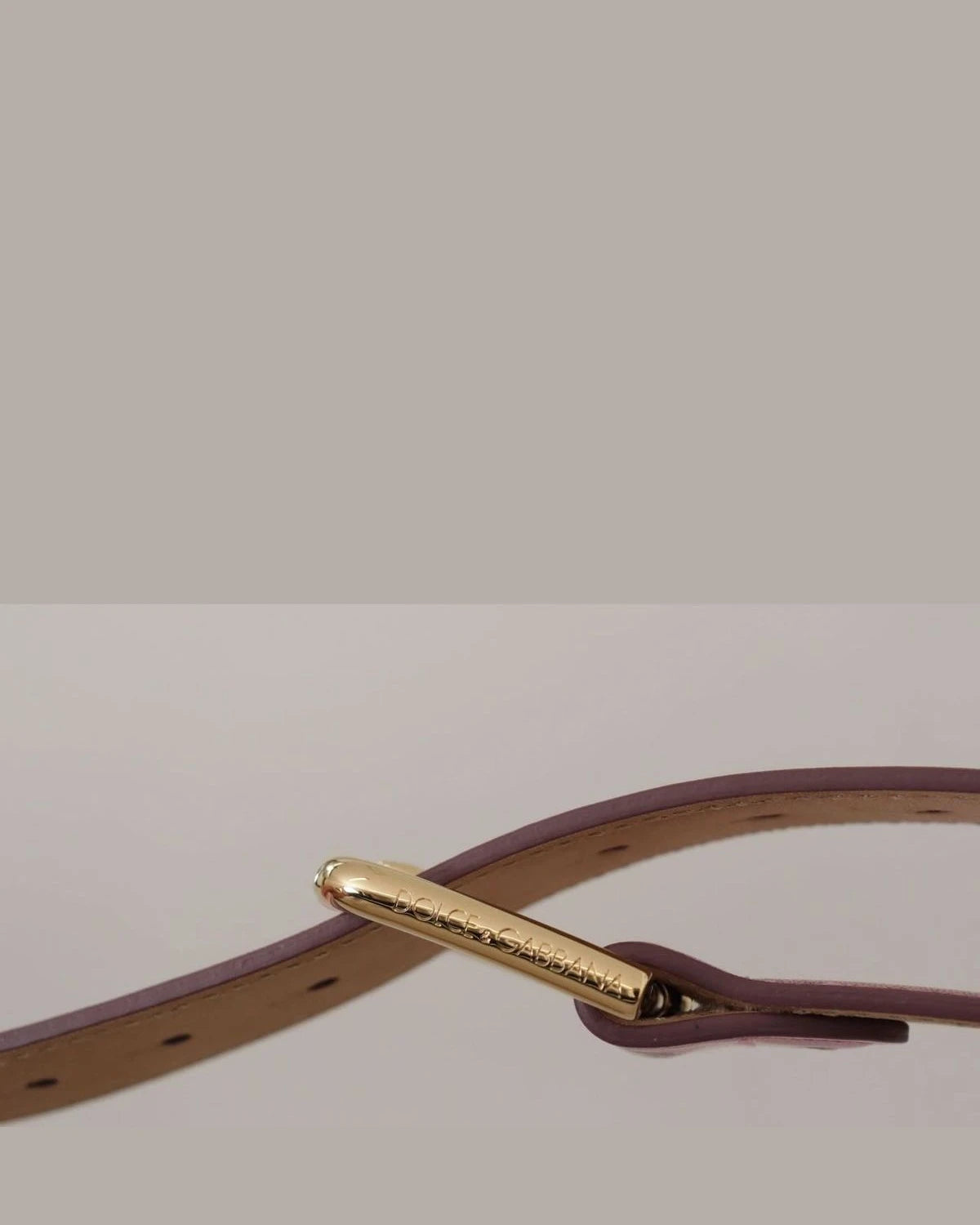 Dolce & Gabbana Pink Metallic Polished Leather Logo Metal Buckle Belt Belts