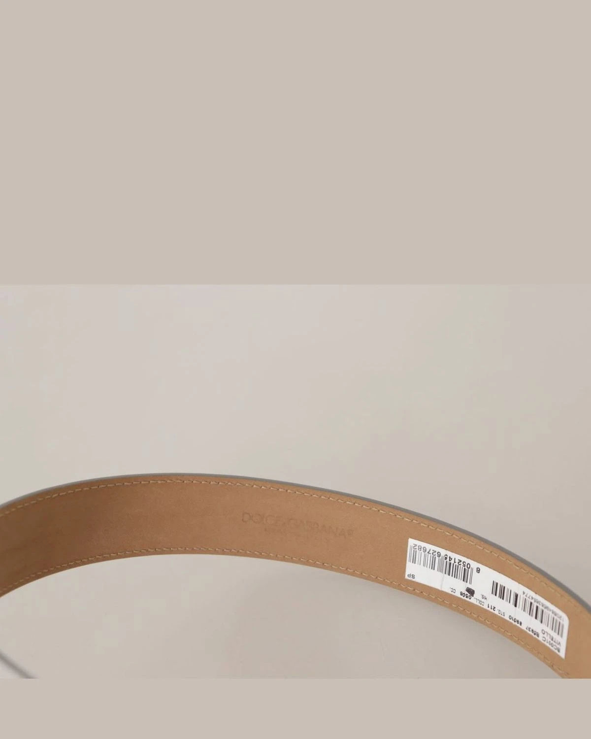Dolce & Gabbana Gold Leather Silver Tone Logo Metal Buckle Belt Belts