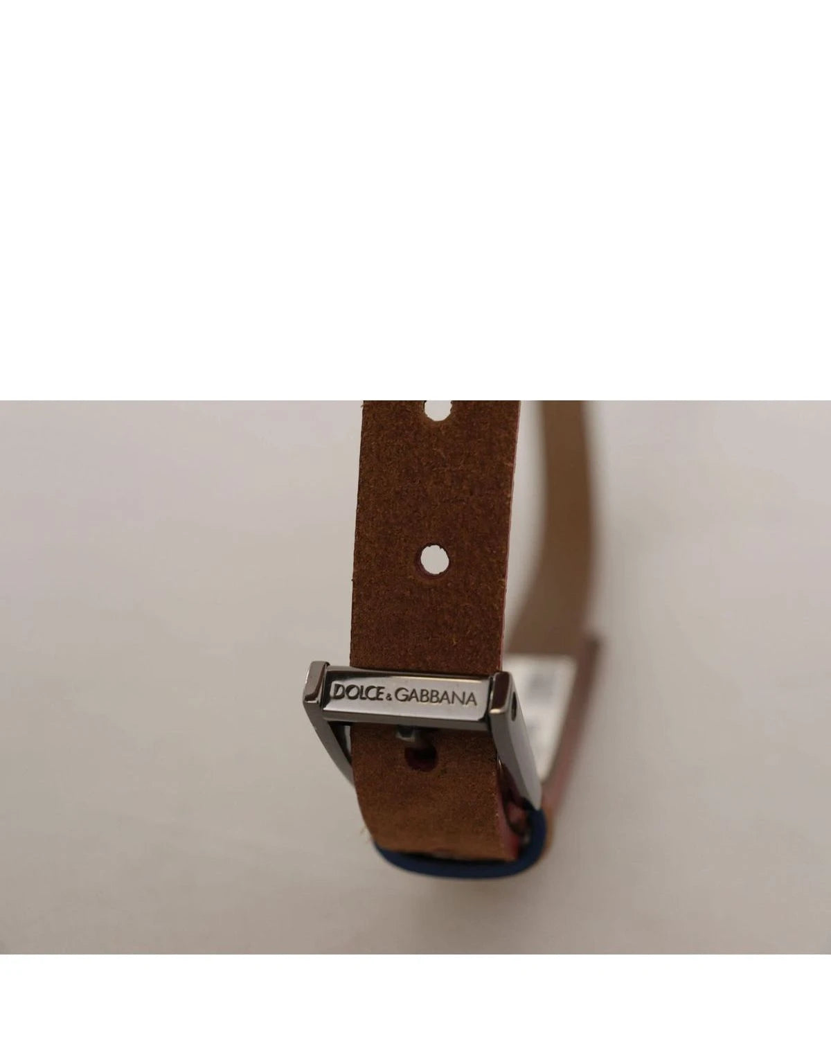 Dolce & Gabbana Brown Logo Engraved Metal Waist Buckle Belt Belts