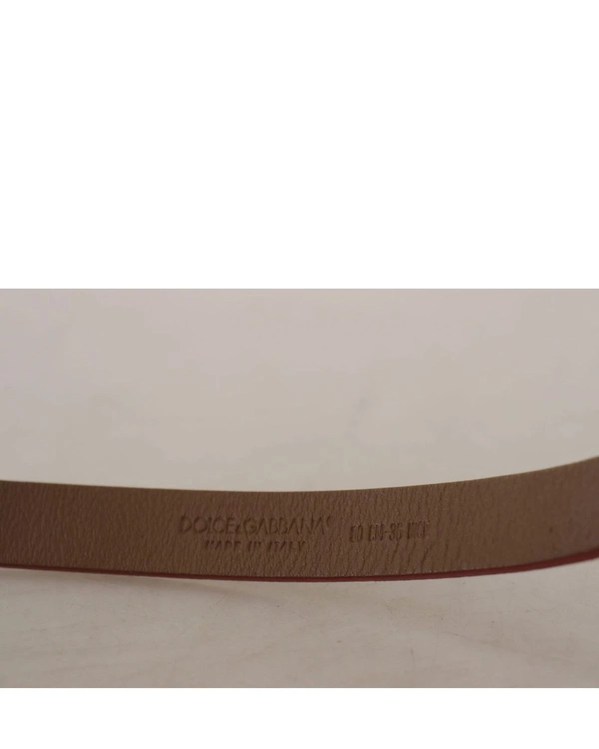 Dolce & Gabbana Brown Logo Engraved Metal Waist Buckle Belt Belts