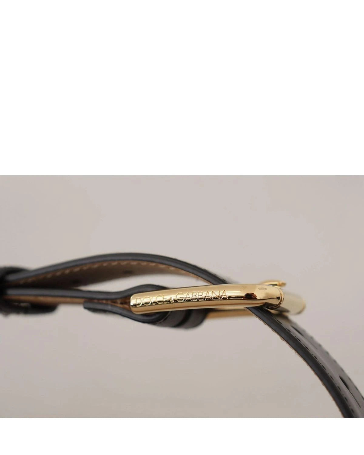 Dolce & Gabbana Black Leather Solid Classic Gold Waist Buckle Belt Belts