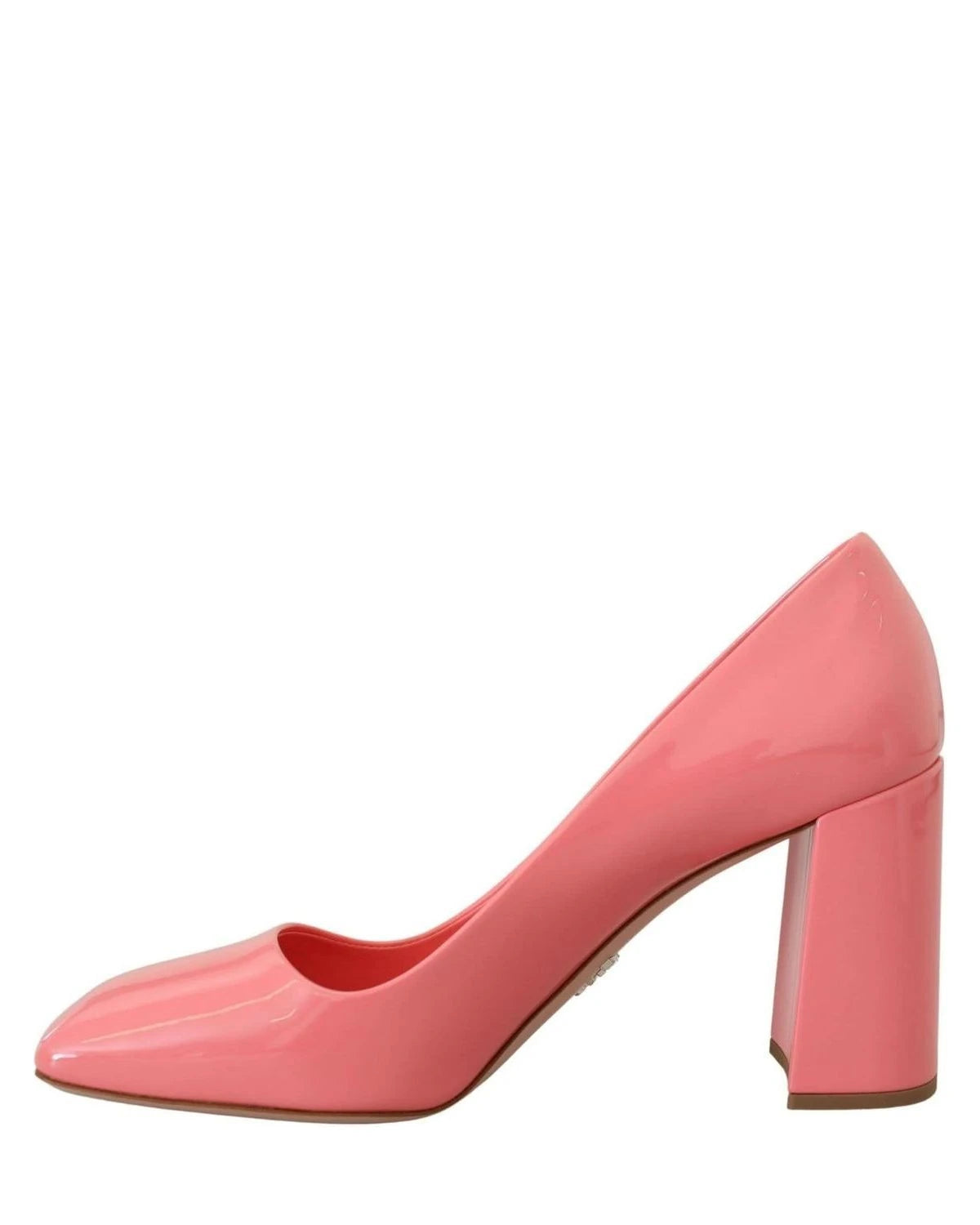 Prada Pink Leather Patent Block Heels Heels