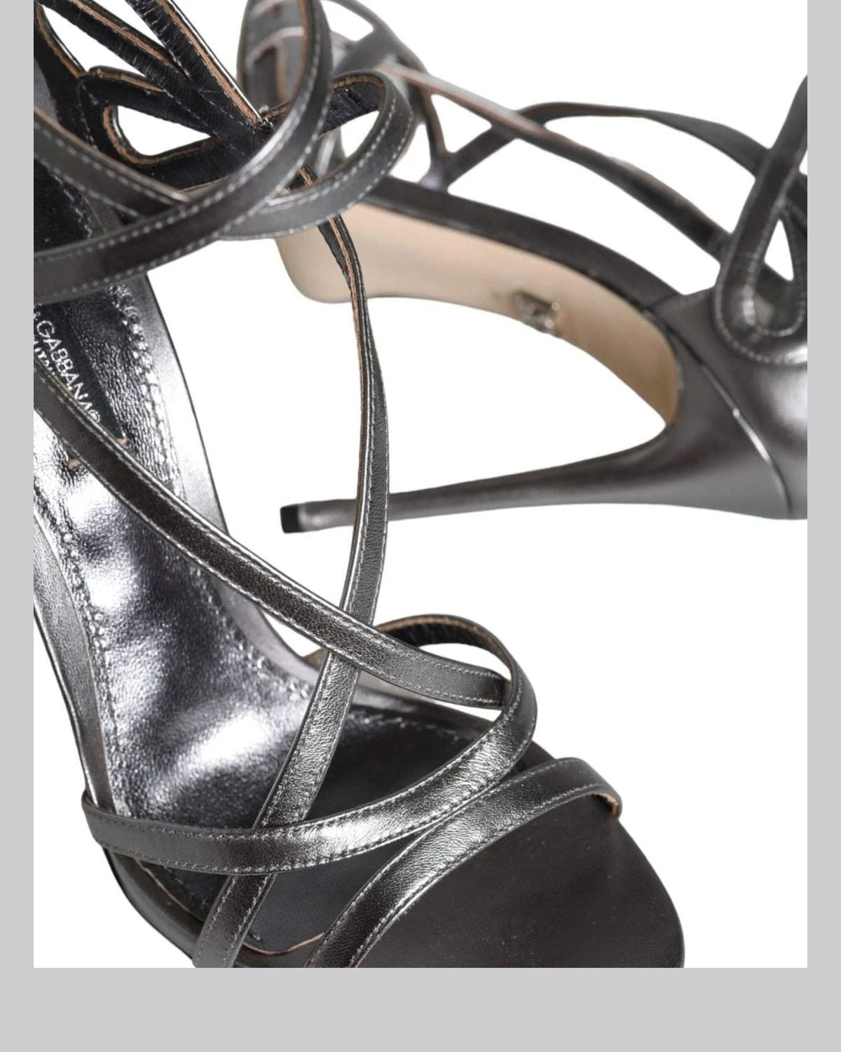 Dolce & Gabbana Silver Leather Keira Heels Heels