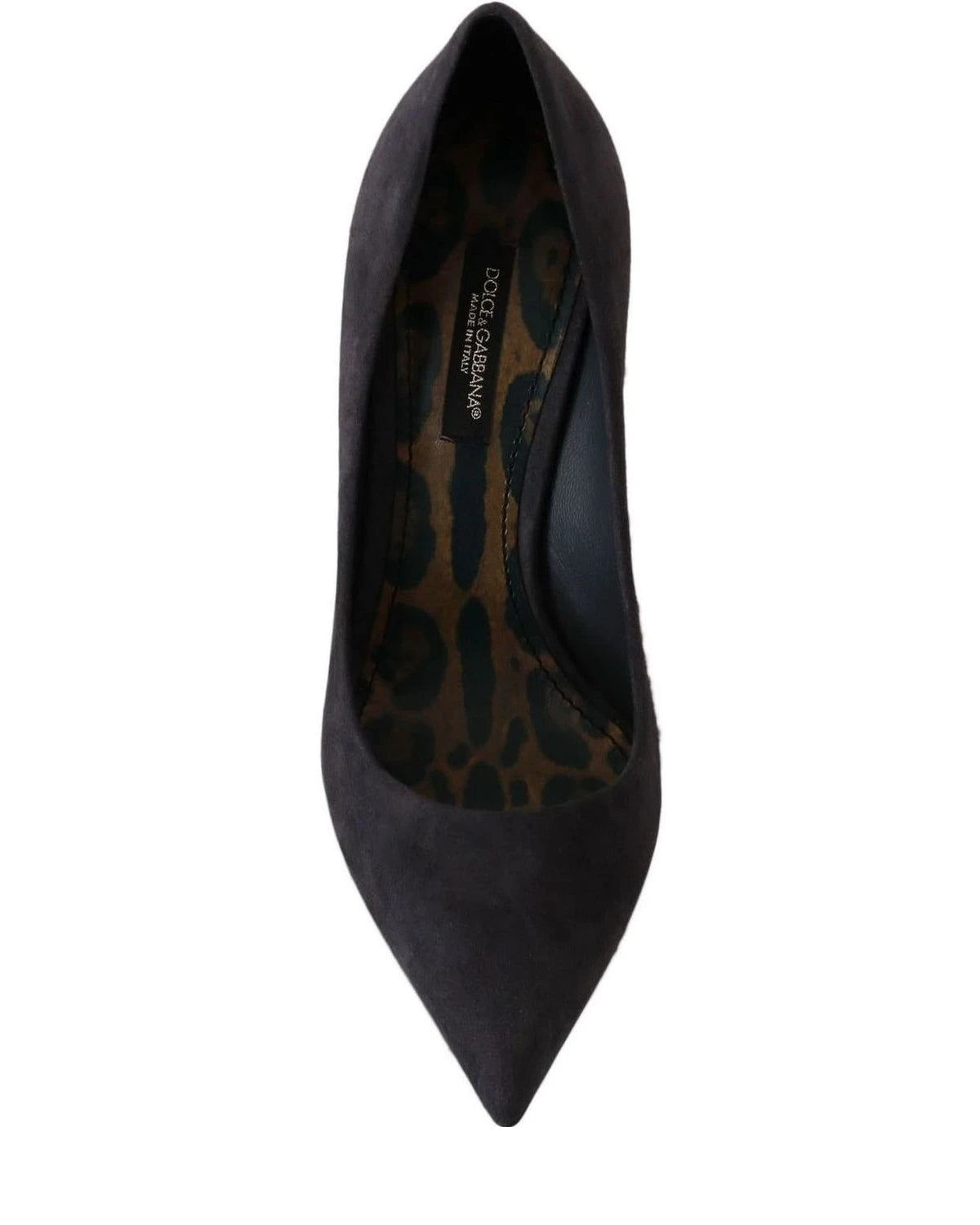 Dolce & Gabbana Gray Suede Leather Stiletto Shoes Heels Heels