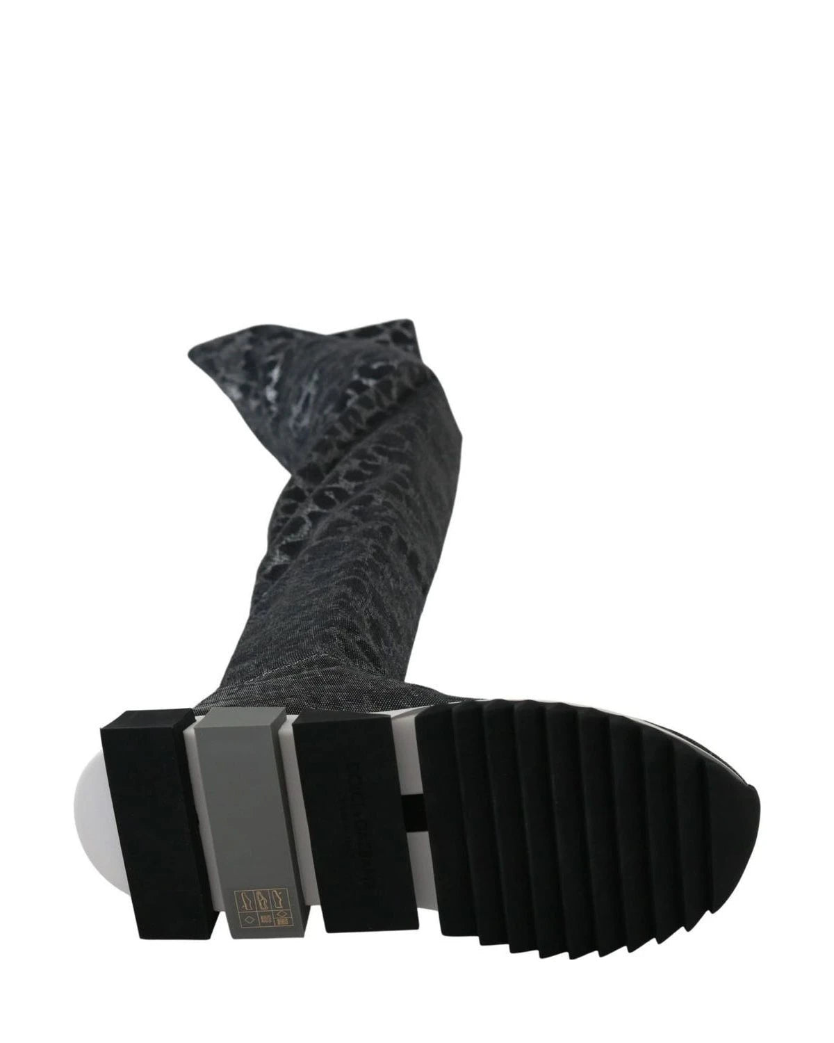 Dolce & Gabbana Gray Leopard High Top Sneakers Booties Shoes Boots