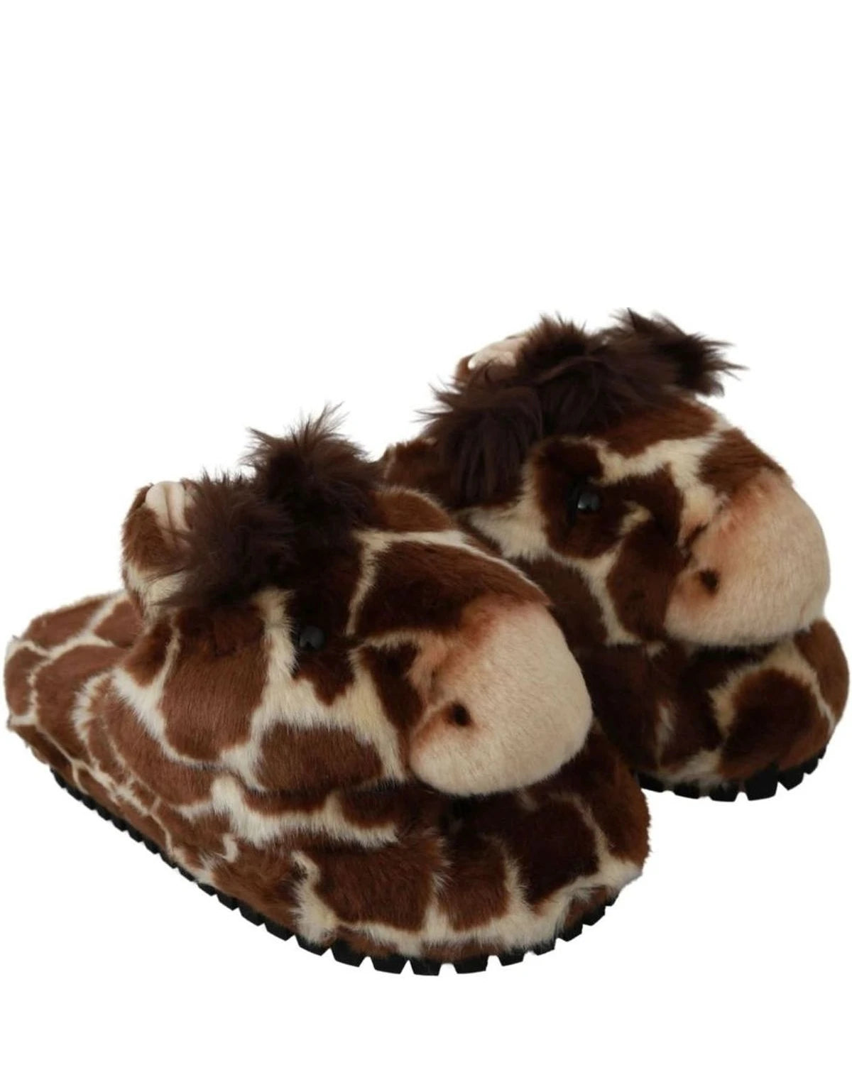 Dolce & Gabbana Brown Giraffe Slippers Flats Sandals Shoes Flats