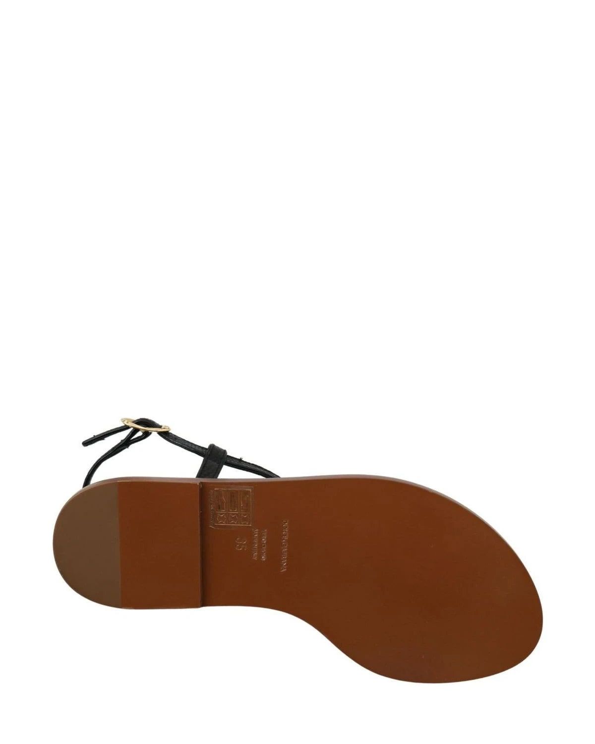 Dolce & Gabbana Black Leather Coins Flip Flops Sandals Shoes Sandals