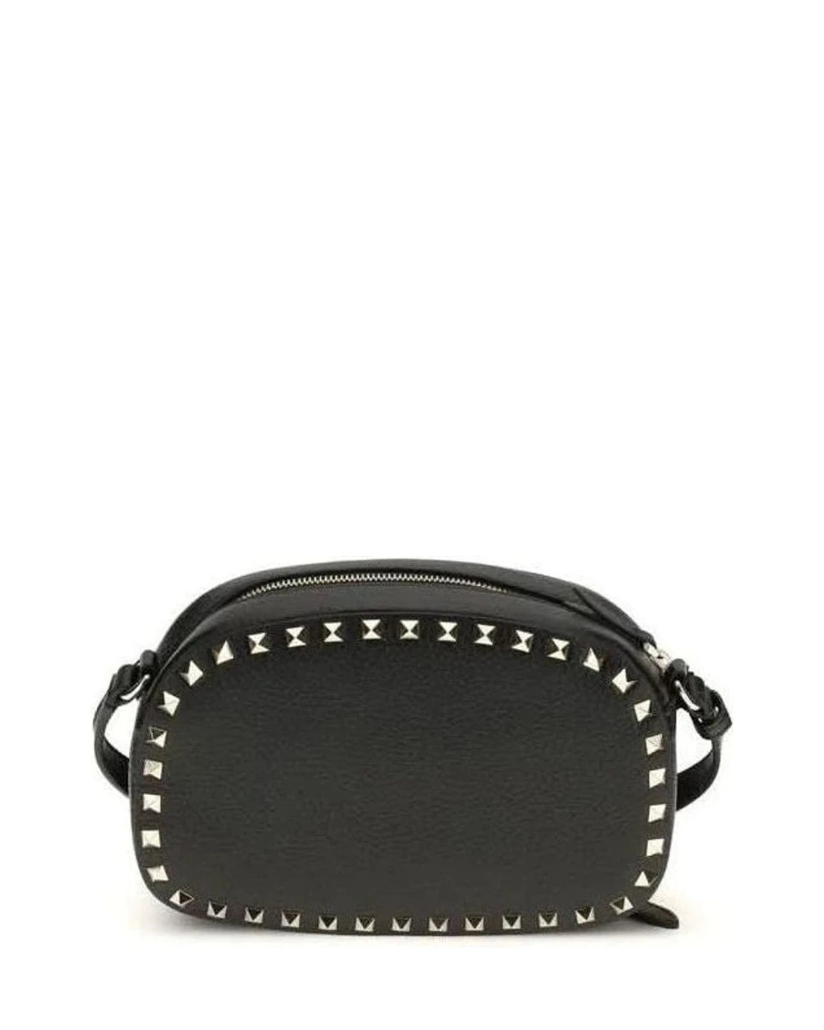 Valentino Garavani Black Calf Leather Bos Taurus Shoulder Bag Shoulder Bags