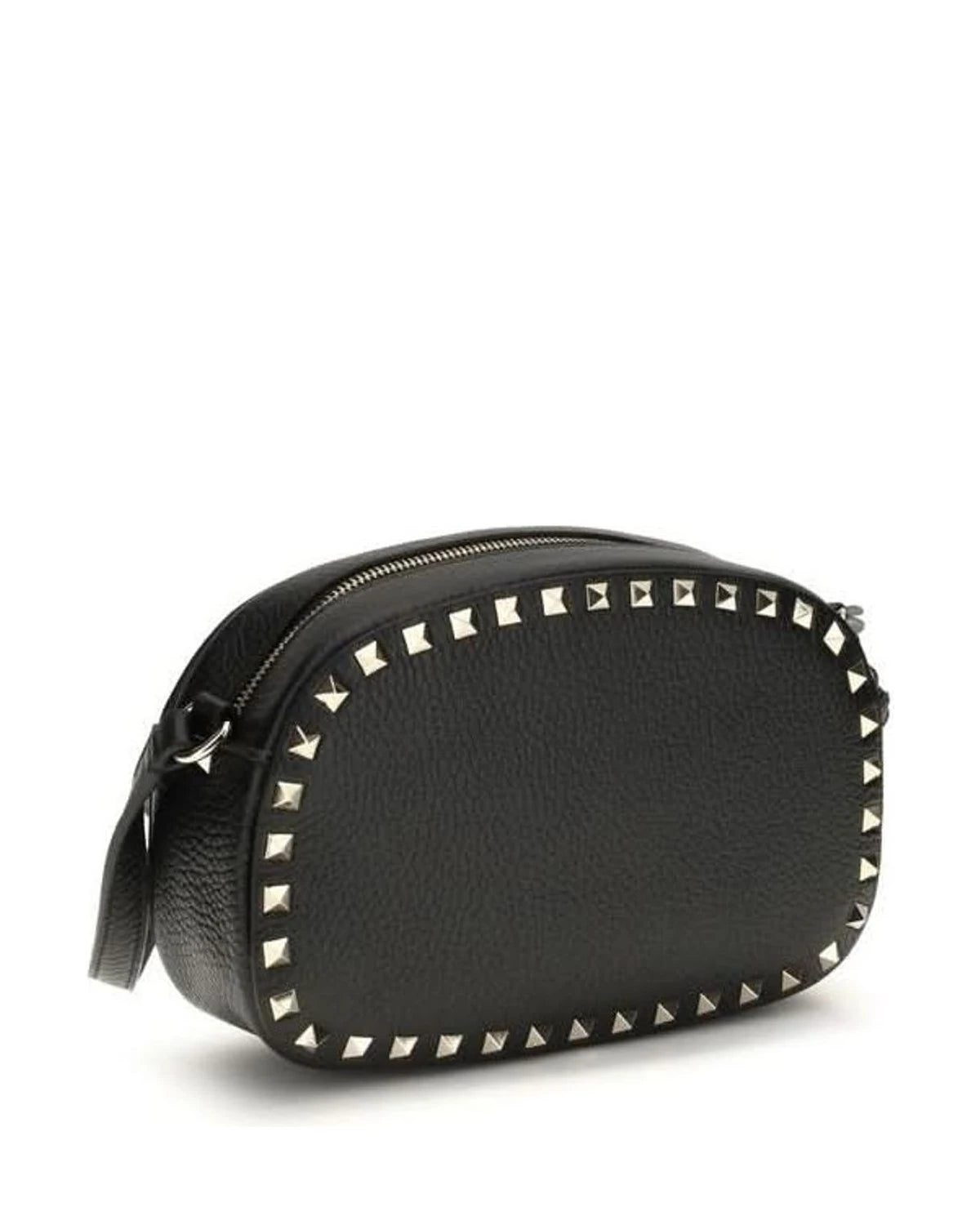Valentino Garavani Black Calf Leather Bos Taurus Shoulder Bag Shoulder Bags