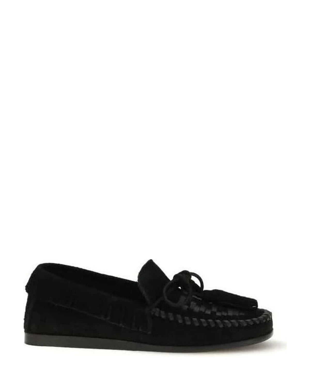 Isabel Marant Black Calf Leather Bos Taurus Slip On Loafers Flats