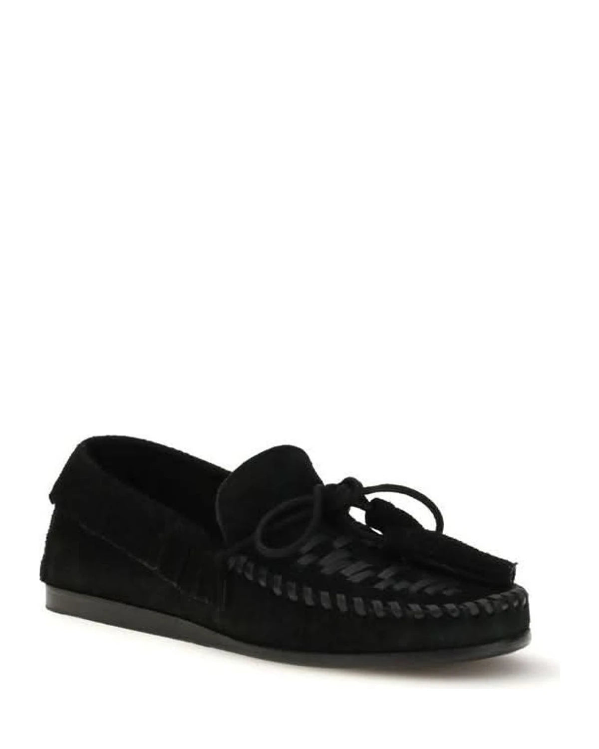 Isabel Marant Black Calf Leather Bos Taurus Slip On Loafers Flats
