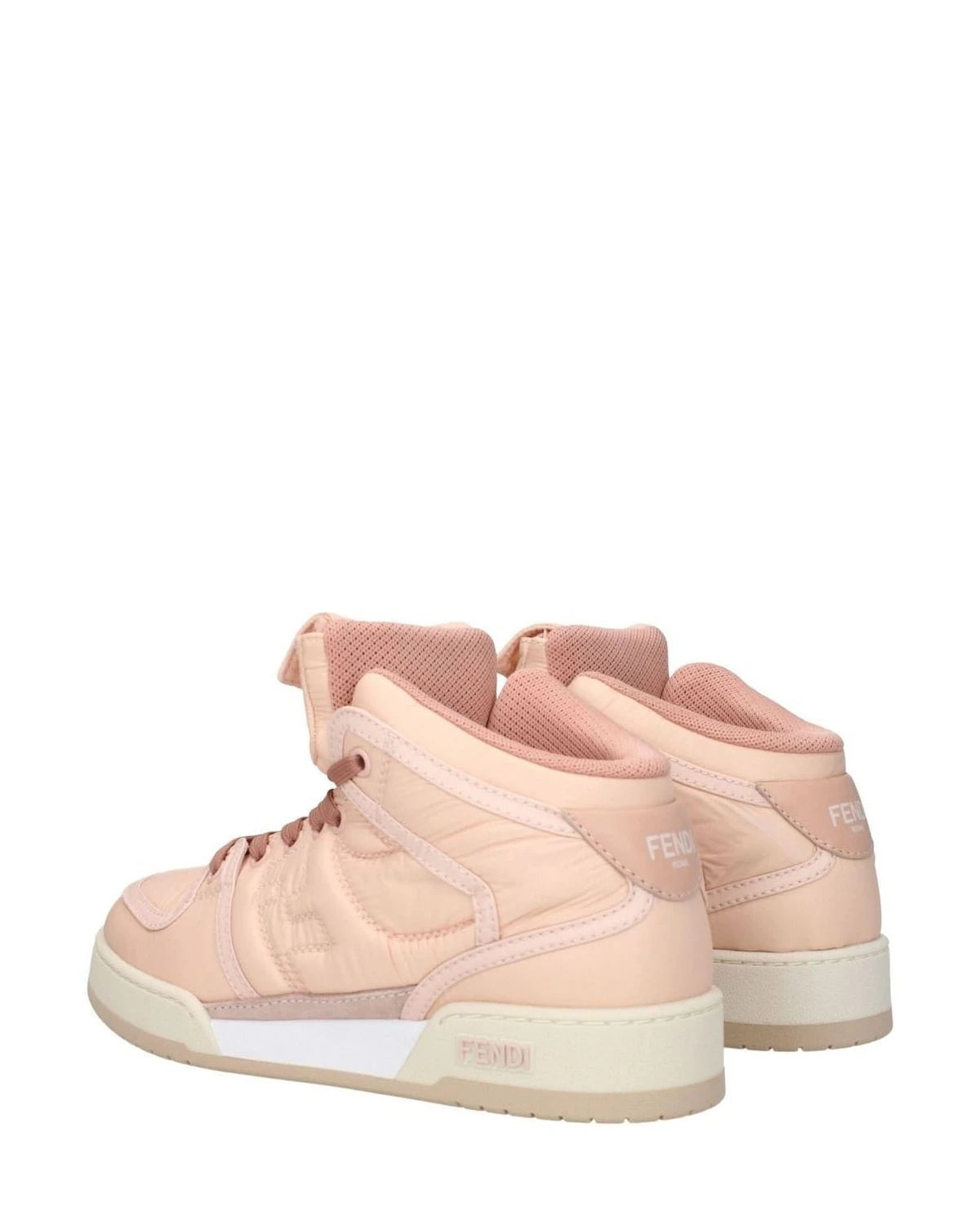 Fendi Pink Nylon High Top Sneakers