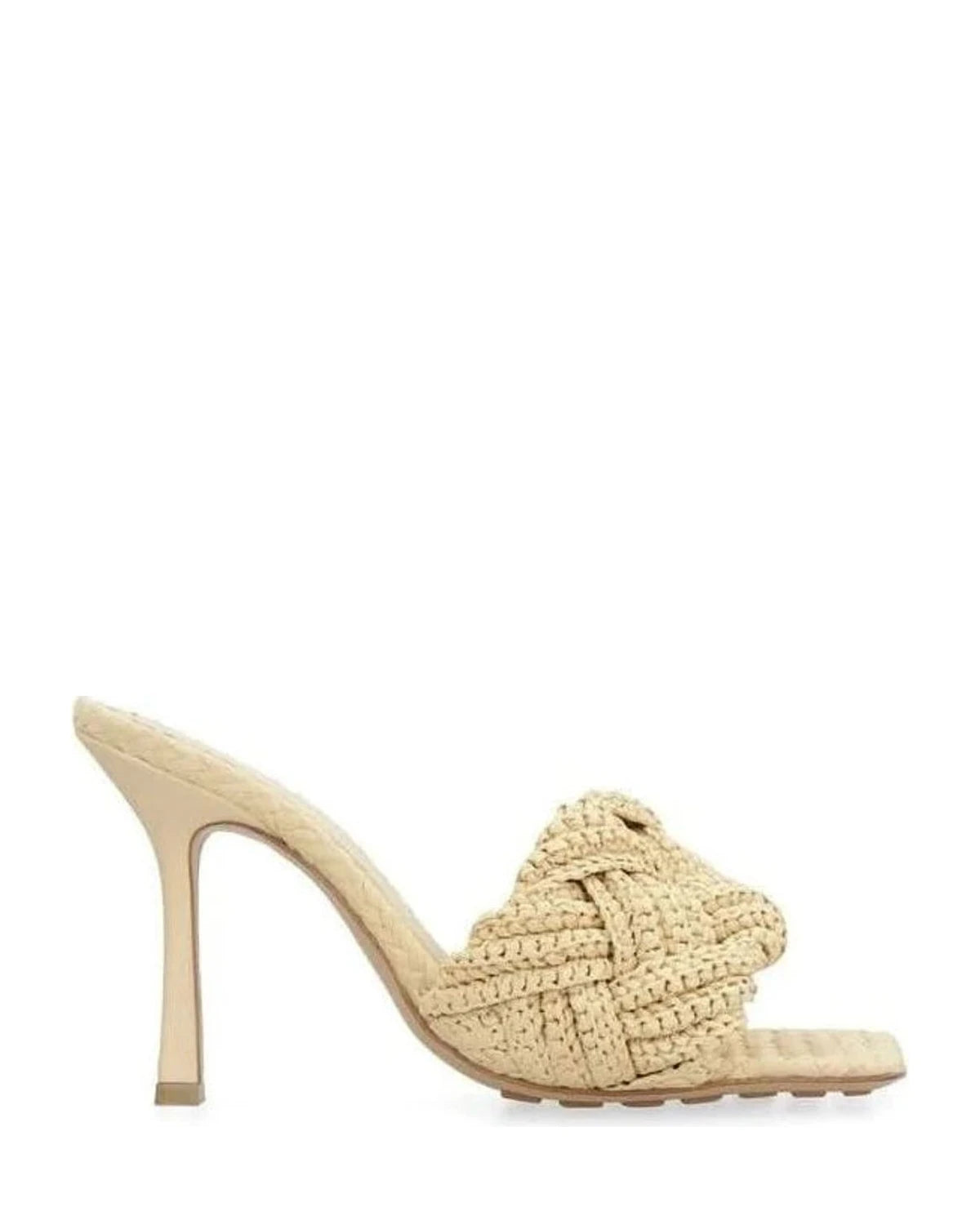 Bottega Veneta Beige Raffia Mules