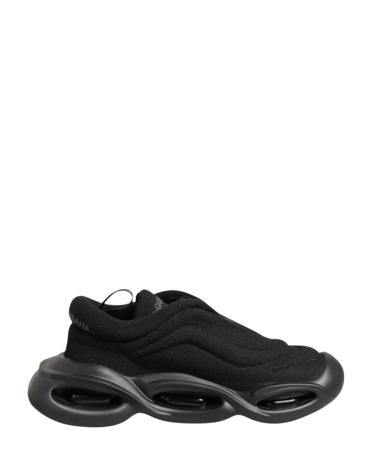 Dolce & Gabbana Black Slip On Low Top Wave Sneakers Shoes