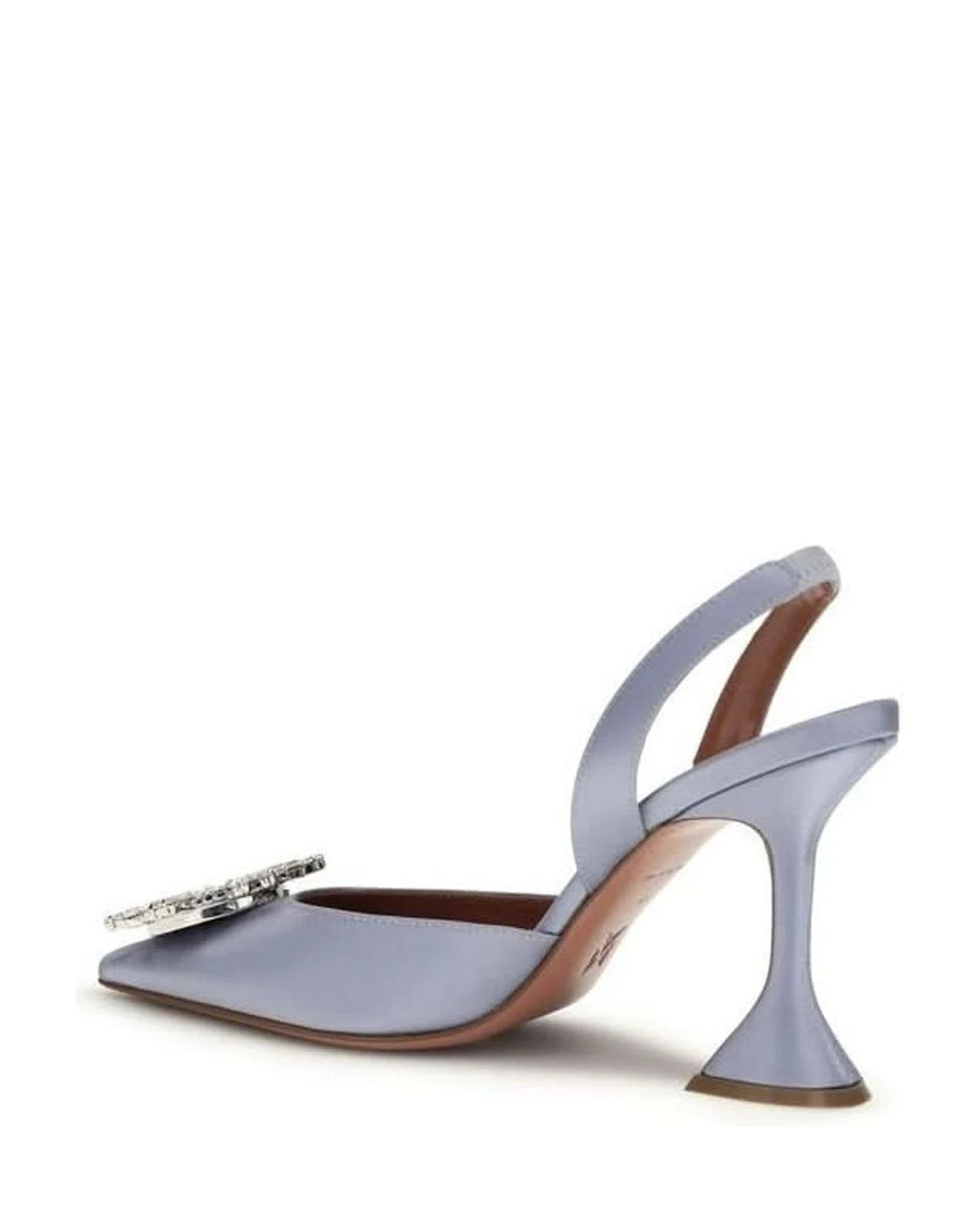 Amina Muaddi Purple Silk Pumps