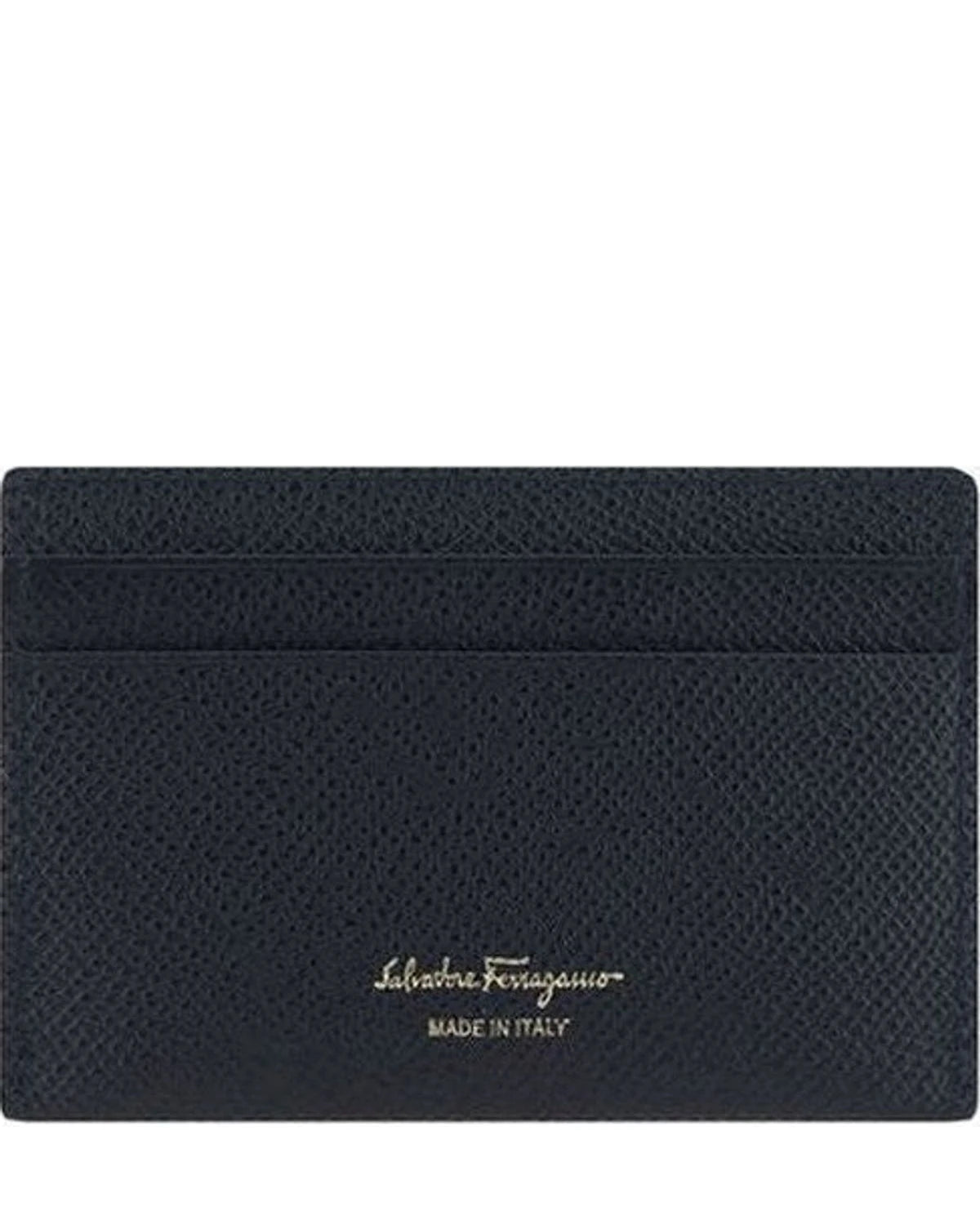 Ferragamo Black Calf Leather Bos Taurus Wallet