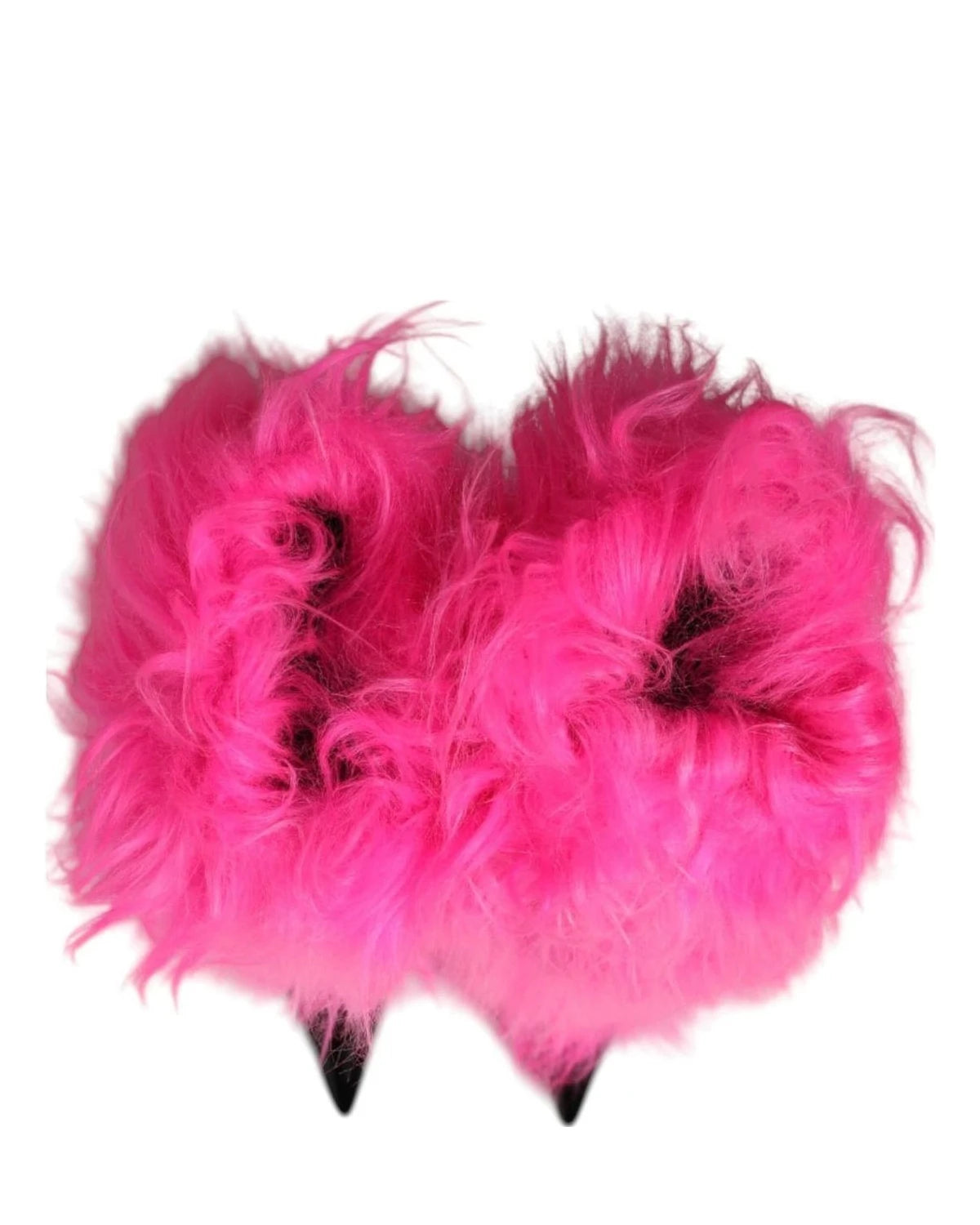 Dolce & Gabbana Pink Leather Faux Fur High Heels Boots Shoes