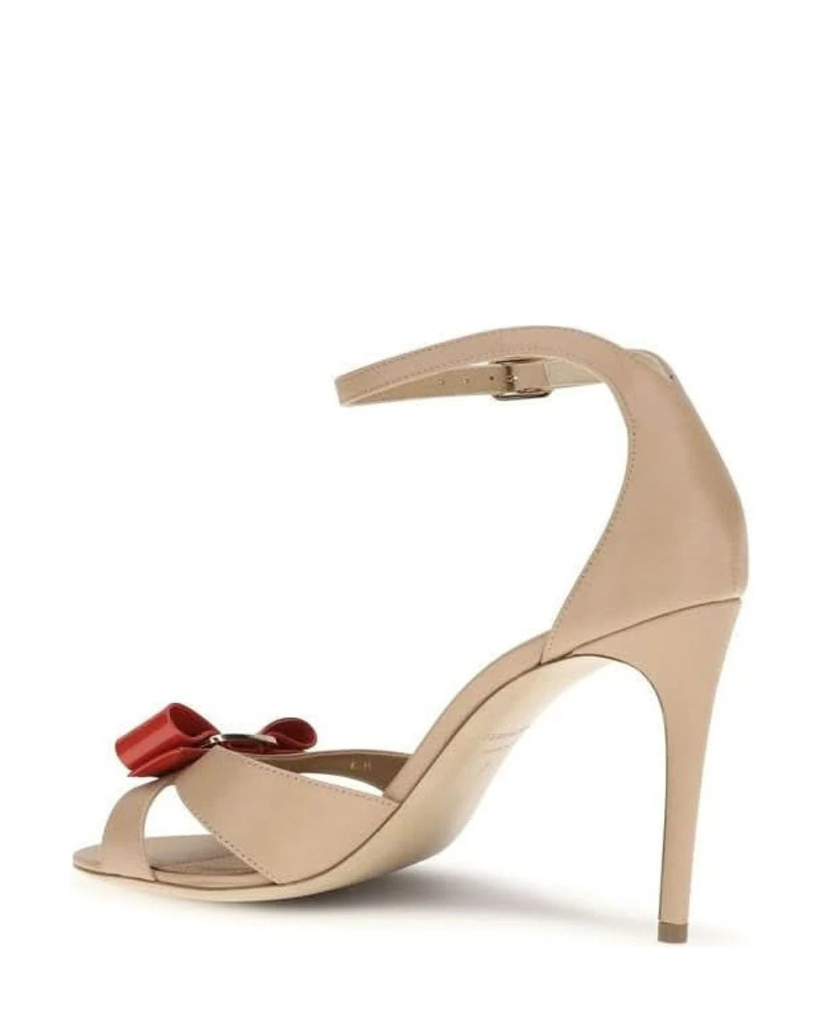 Ferragamo Beige Calf Leather Bos Taurus Stiletto Heel Sandals